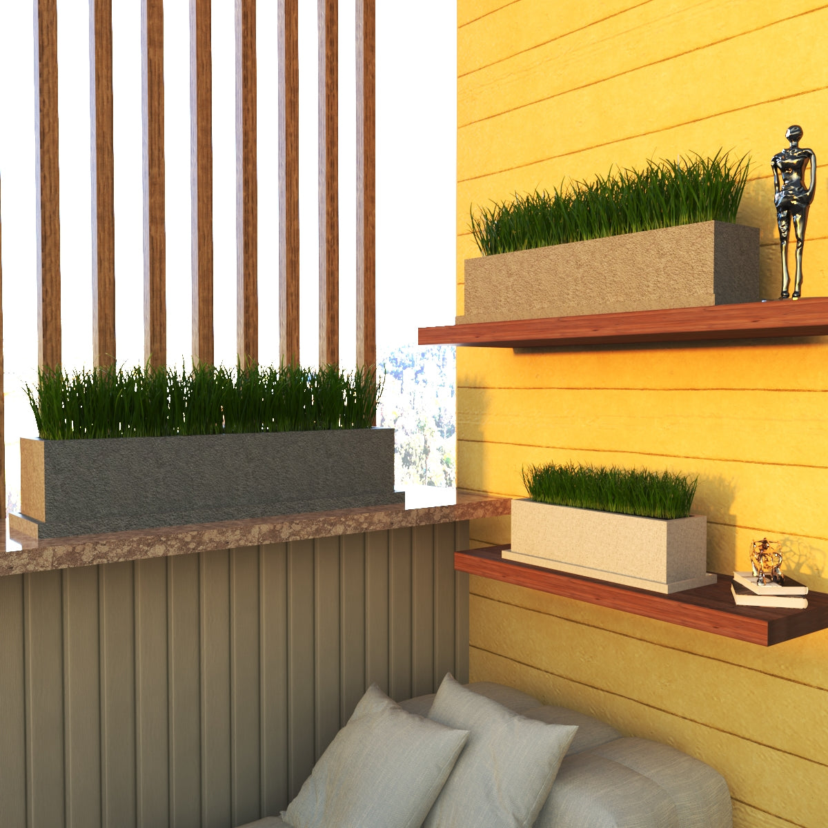 Balkon Serisi Hafif Beton Saksı