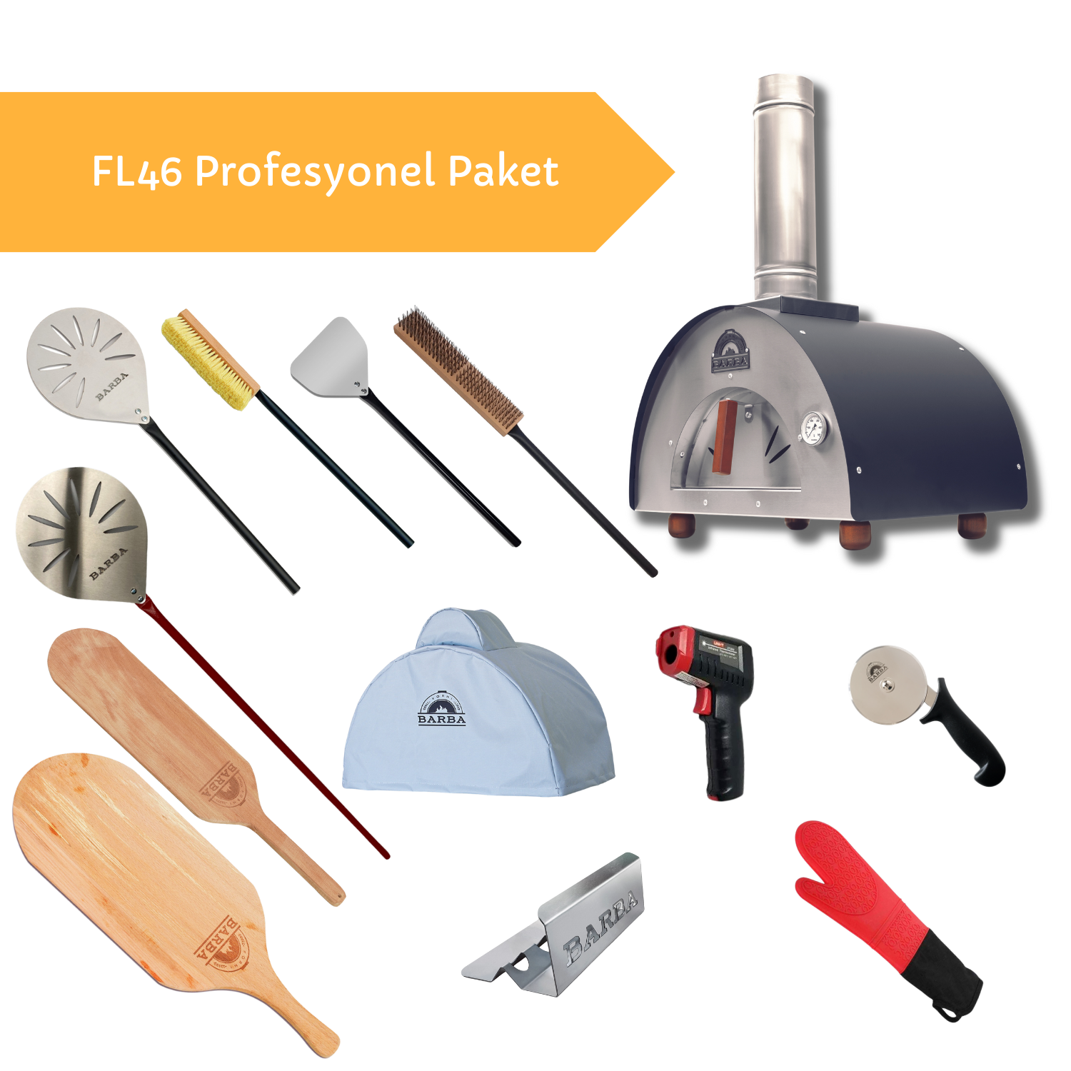 Set Üstü Taşınabilir Bahçe ve Pizza Fırını Profesyonel Paket