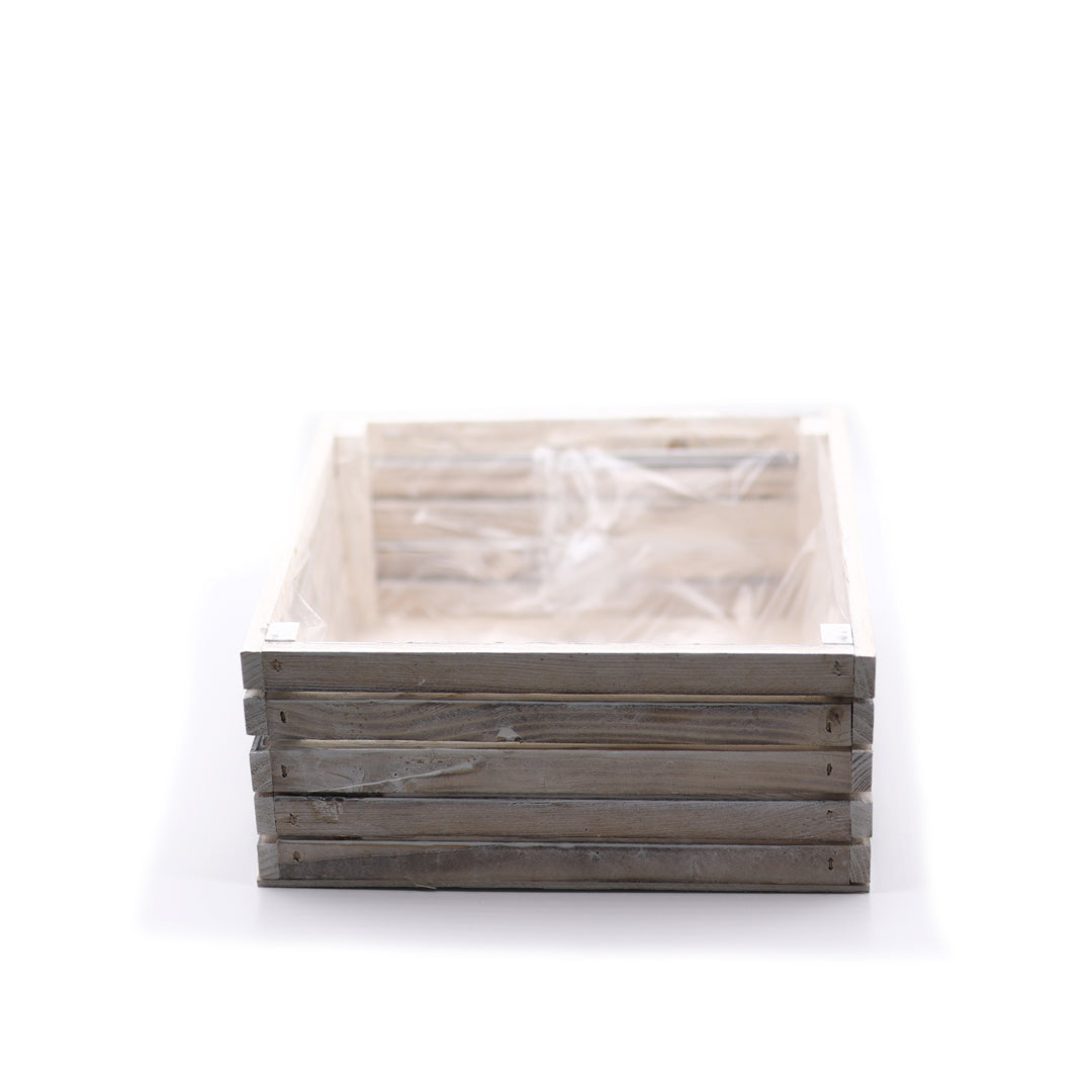 Ahşap Beyaz Saksı Küçük Boy