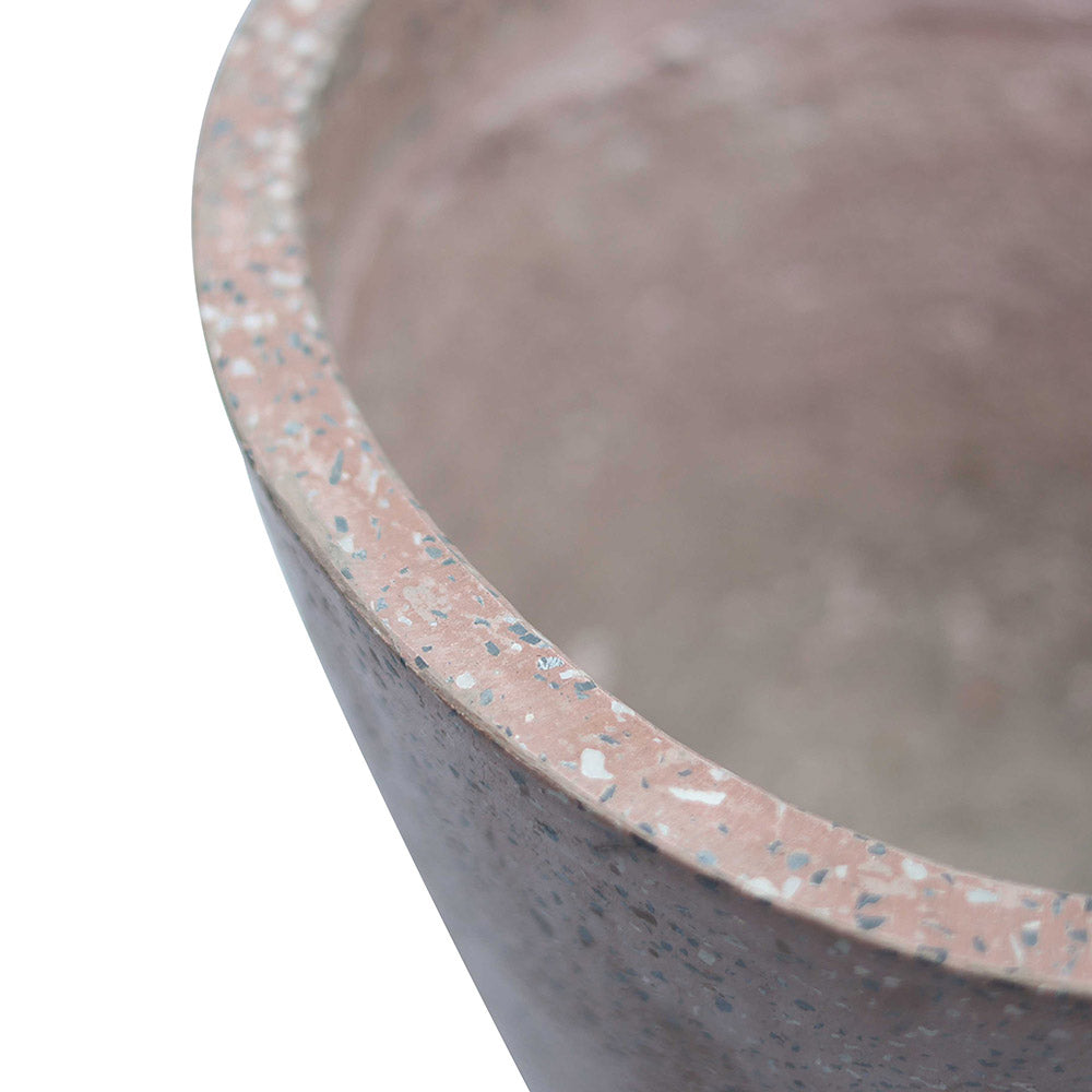 Aspen Ahşap Ayaklı Beton Saksı Pembe Gri