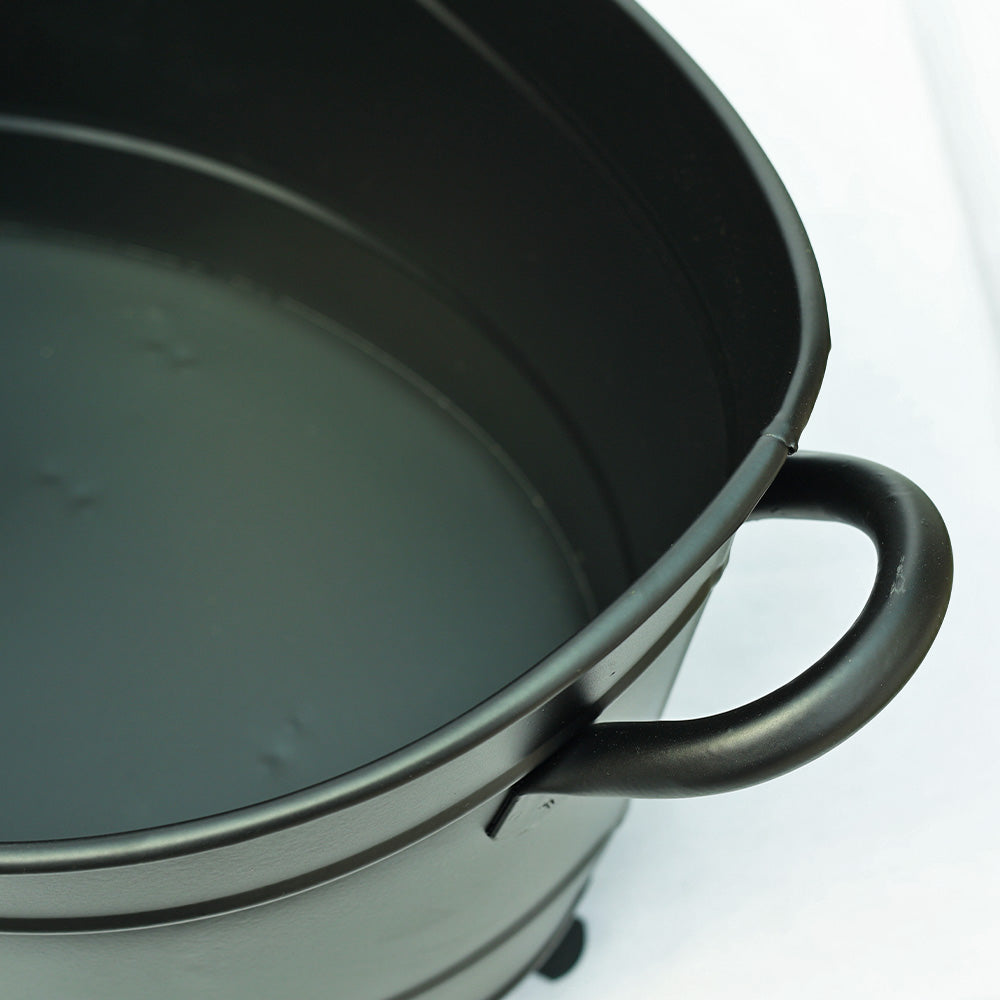 Ayaklı Odun Kovası Siyah Büyük Boy