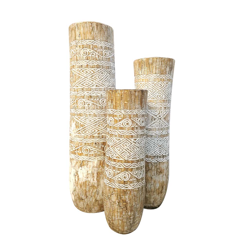 Bali Motifli Palmiye Saksısı L