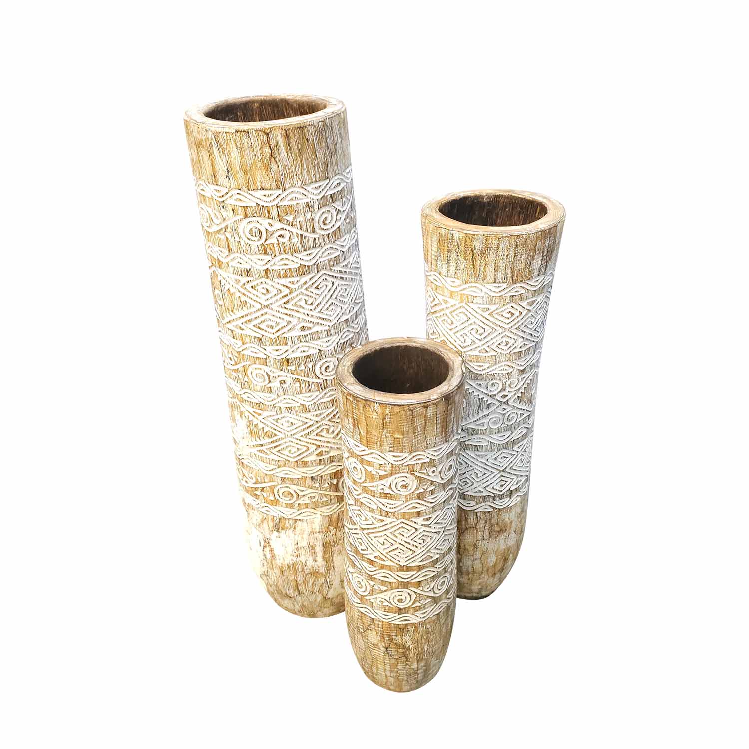 Bali Motifli Palmiye Saksısı XL