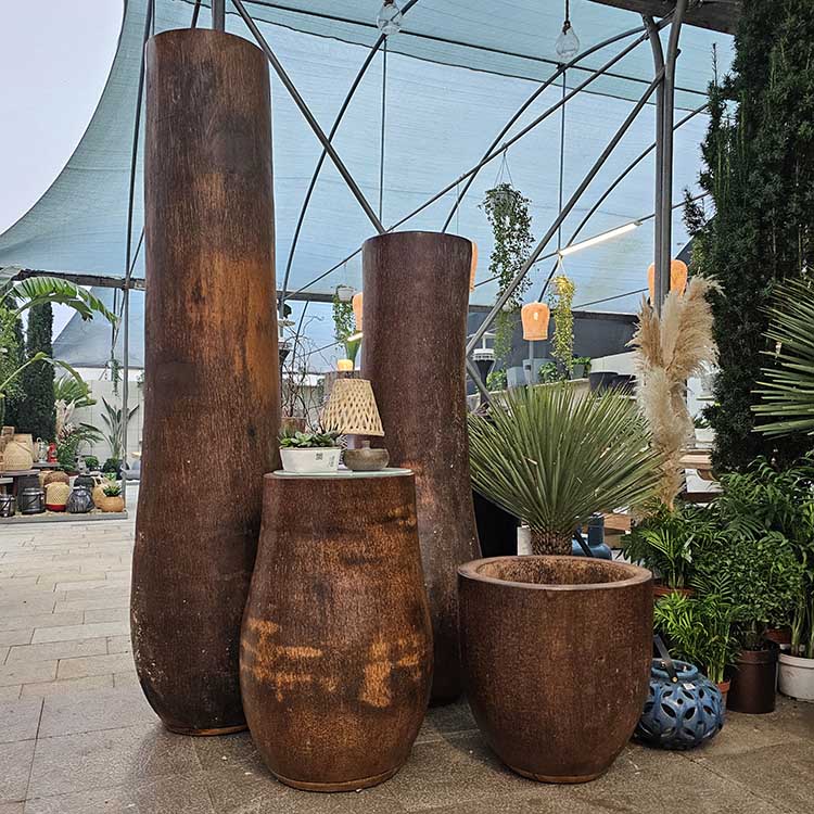 Bali Yuvarlak Palmiye Saksısı L