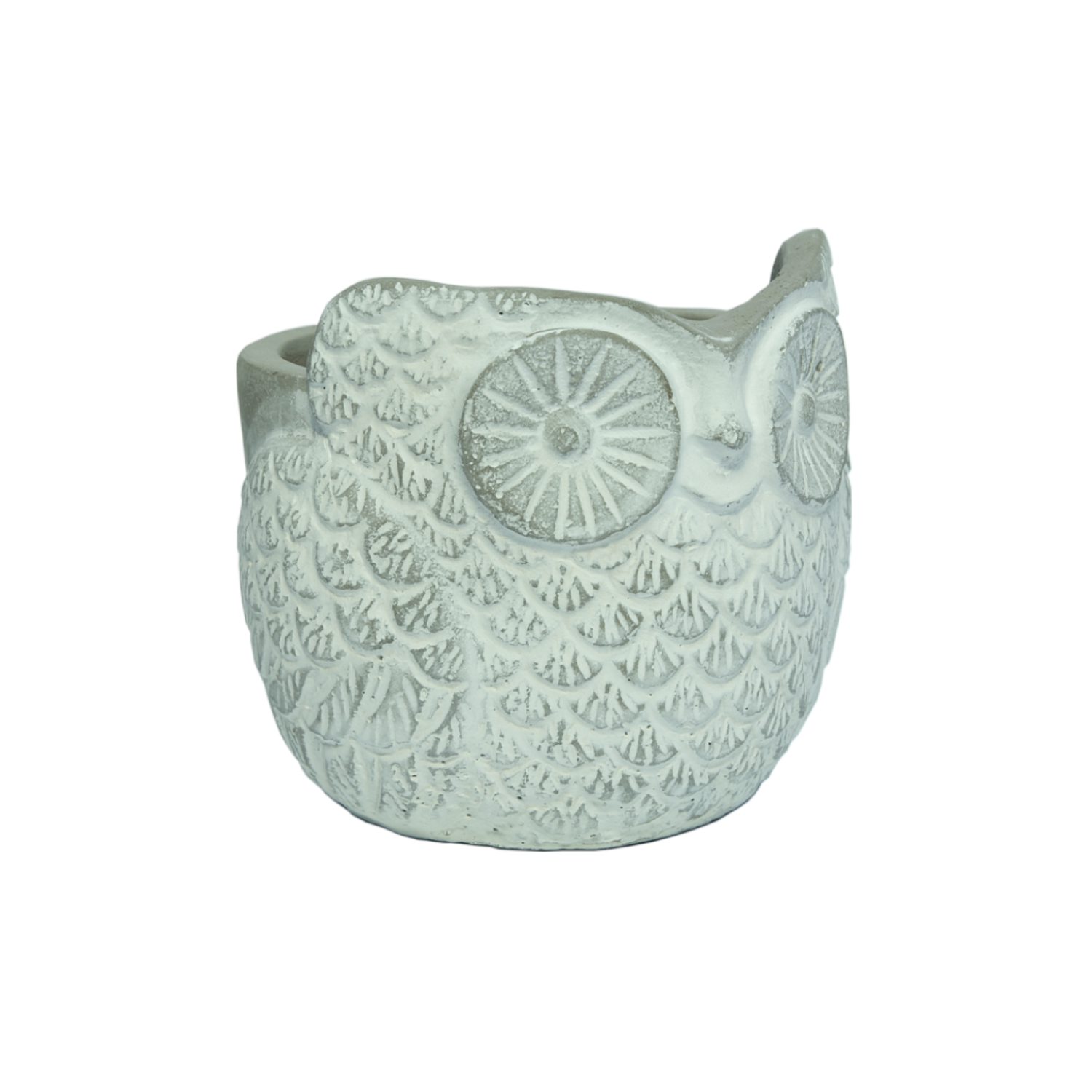 Baykuş Saksı Küçük Boy Beyaz