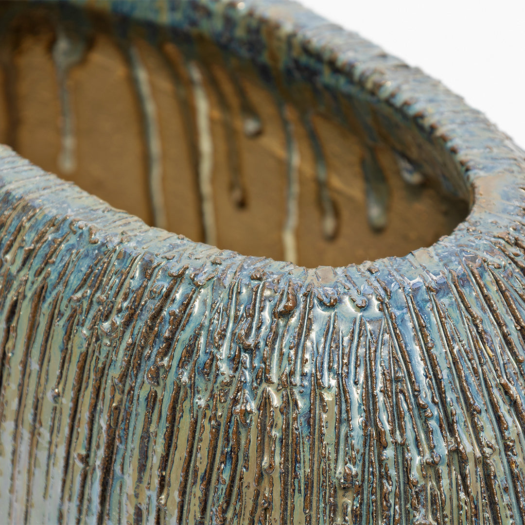 Bella Orta Boy Seramik Saksı Mavi