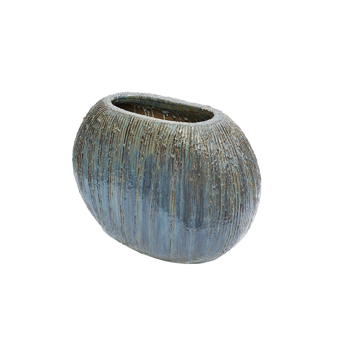 Bella Orta Boy Seramik Saksı Mavi