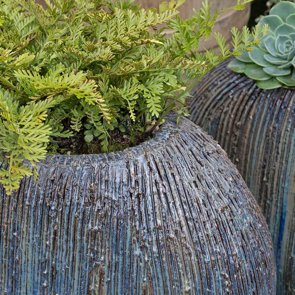 Bella Orta Boy Seramik Saksı Mavi