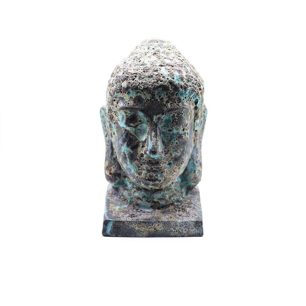Buddha Heykel Büst Turkuaz Büyük Boy