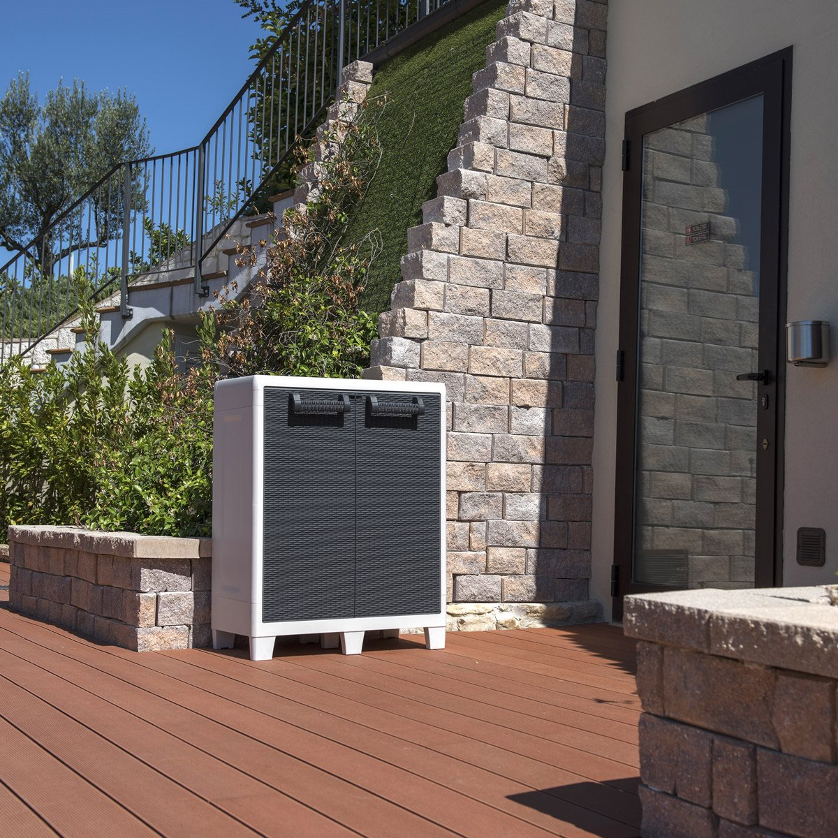 Cabinet Santorini Kısa Raflı Bahçe Dolabı XL Gri