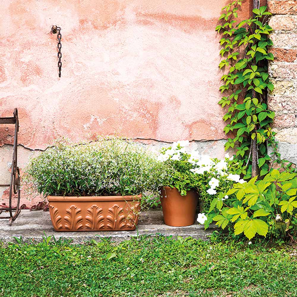 Cassetta Roma 54 cm Toprak Saksı Terracota