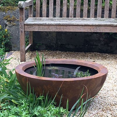 Corten Yuvarlak Saksı Küçük