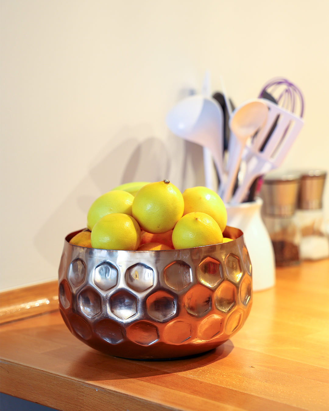 Cuivre Metal Saksı Büyük Boy Bronz