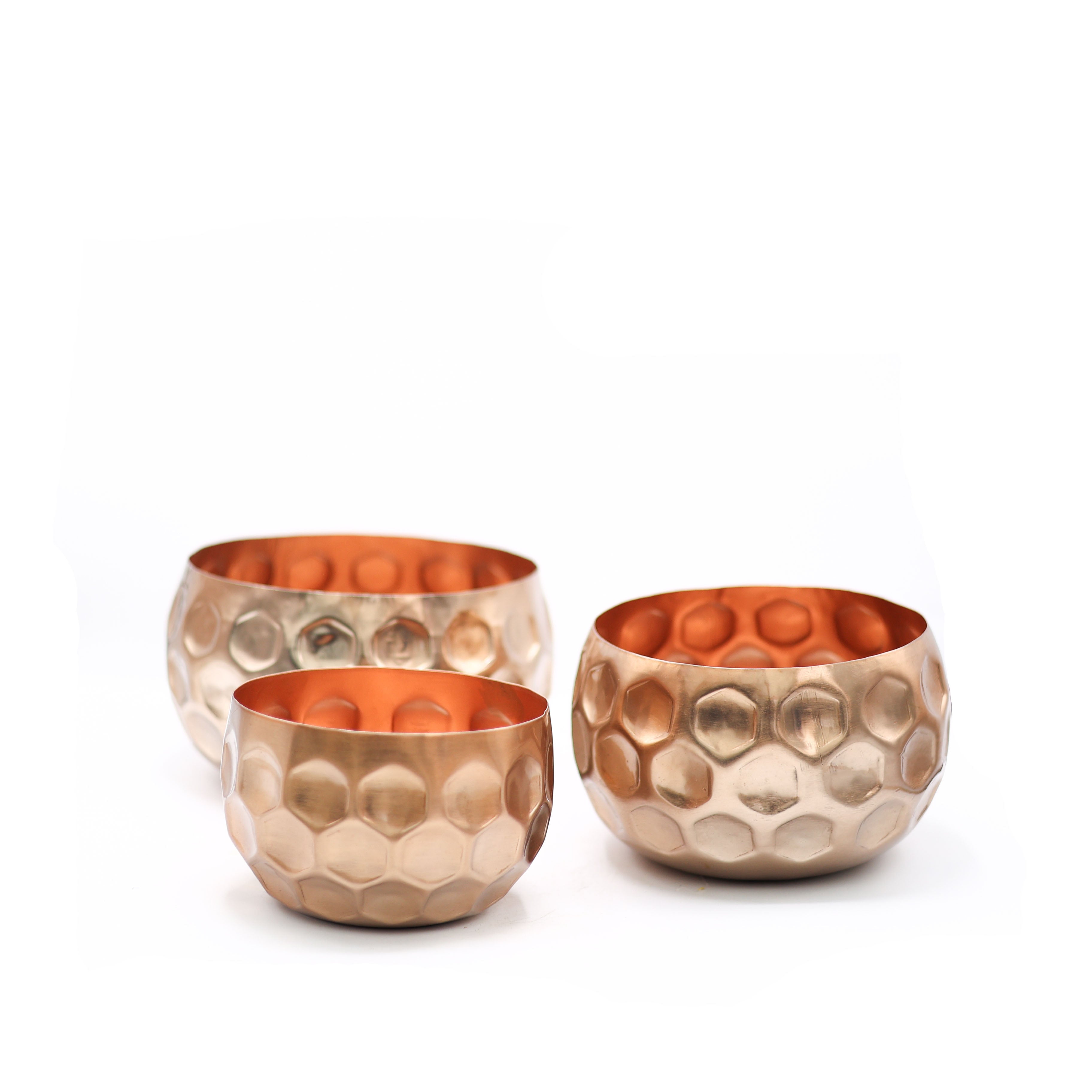 Cuivre Metal Saksı Küçük Boy Bronz