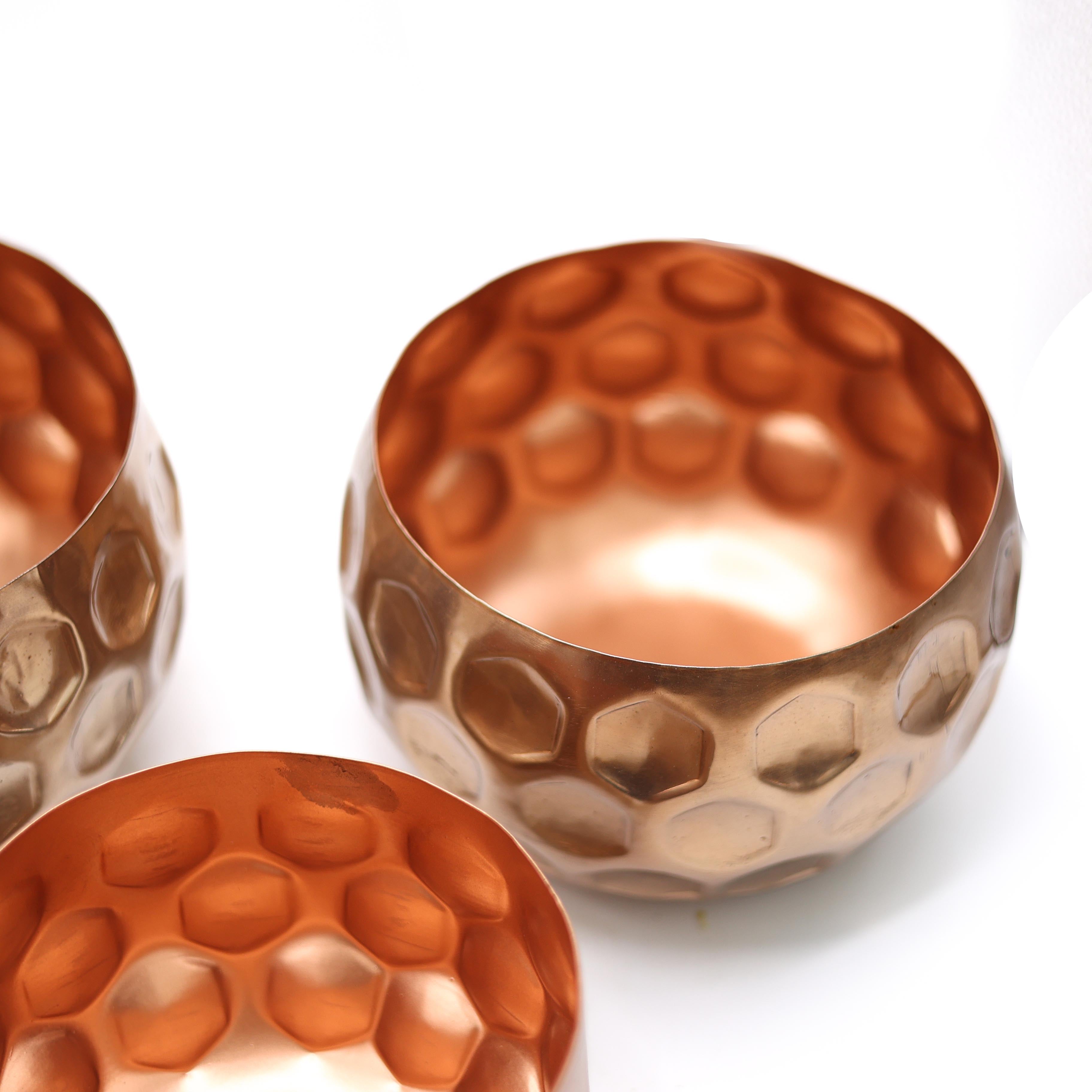 Cuivre Metal Saksı Orta Boy Bronz