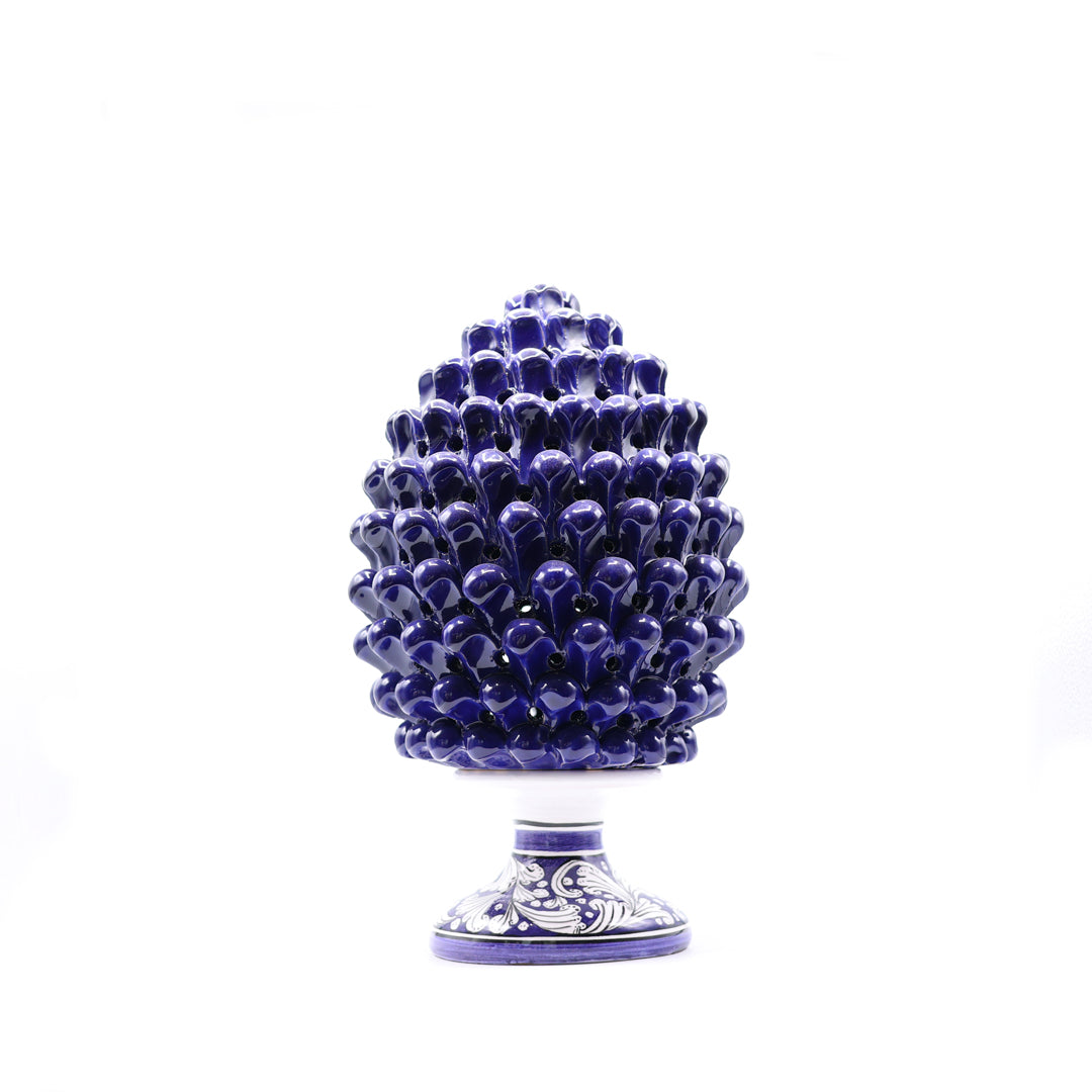 Dekoratif Kozalak Büyük Boy Mavi