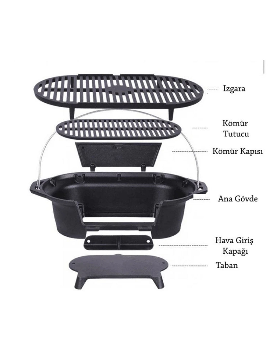 Döküm Kore Barbeküsü Siyah