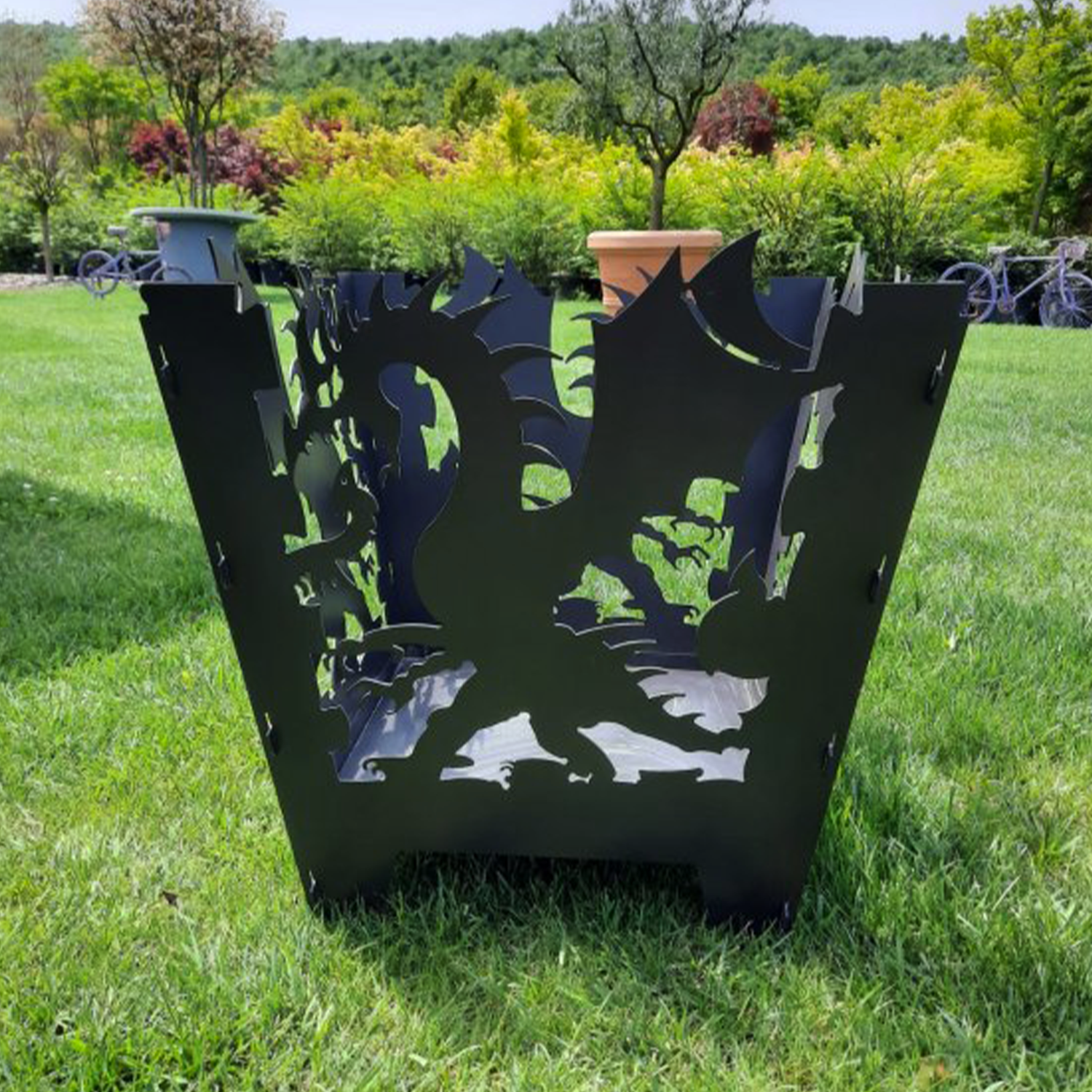 Dragon Açık Hava Bahçe Şöminesi Siyah