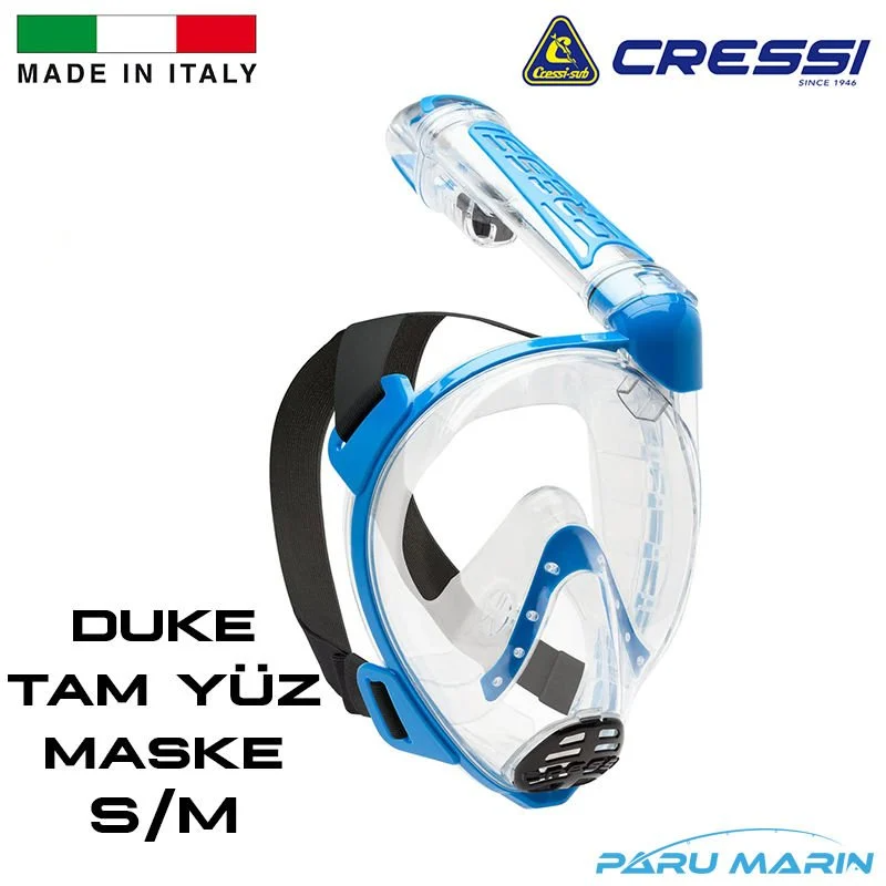 Cressi Duke Tam Yüz Maske S/M Blue