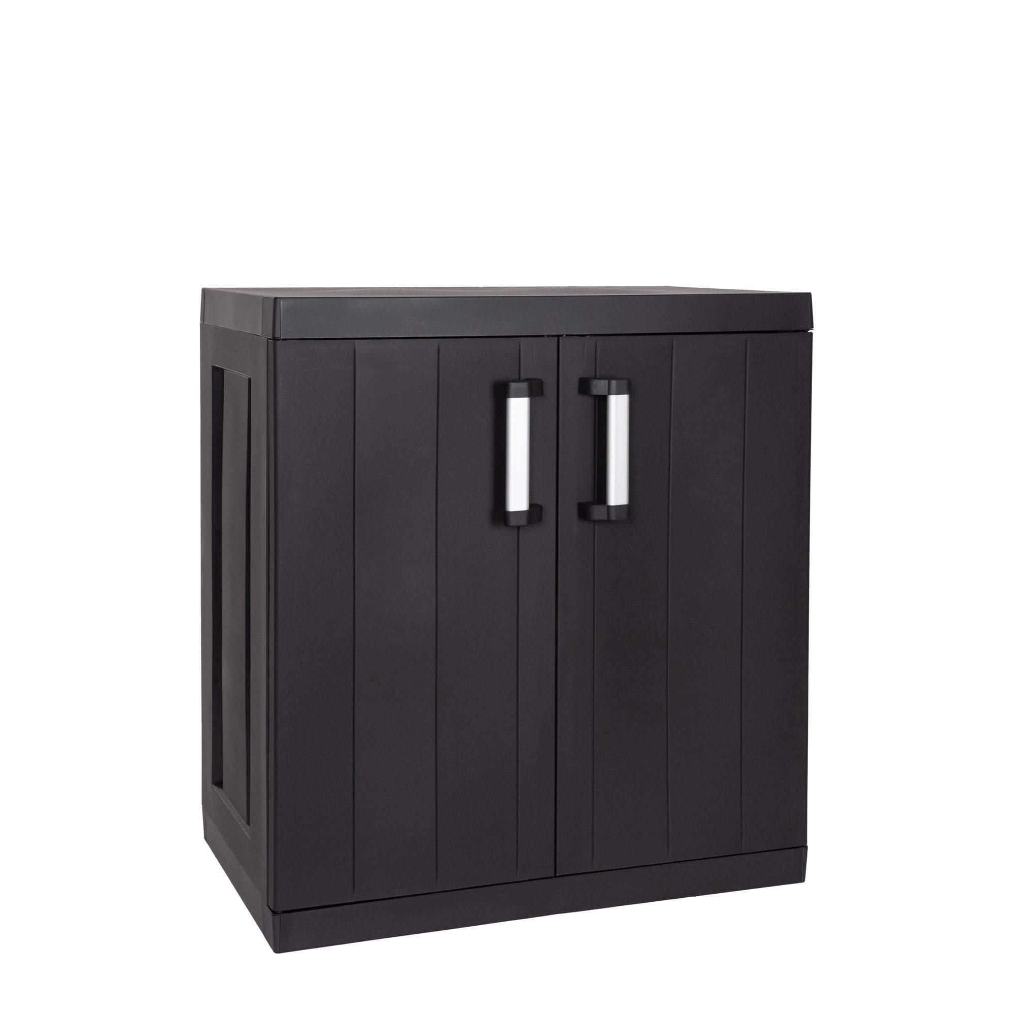 Garage Mega Kısa Tip Raflı Plastik Dolap Siyah