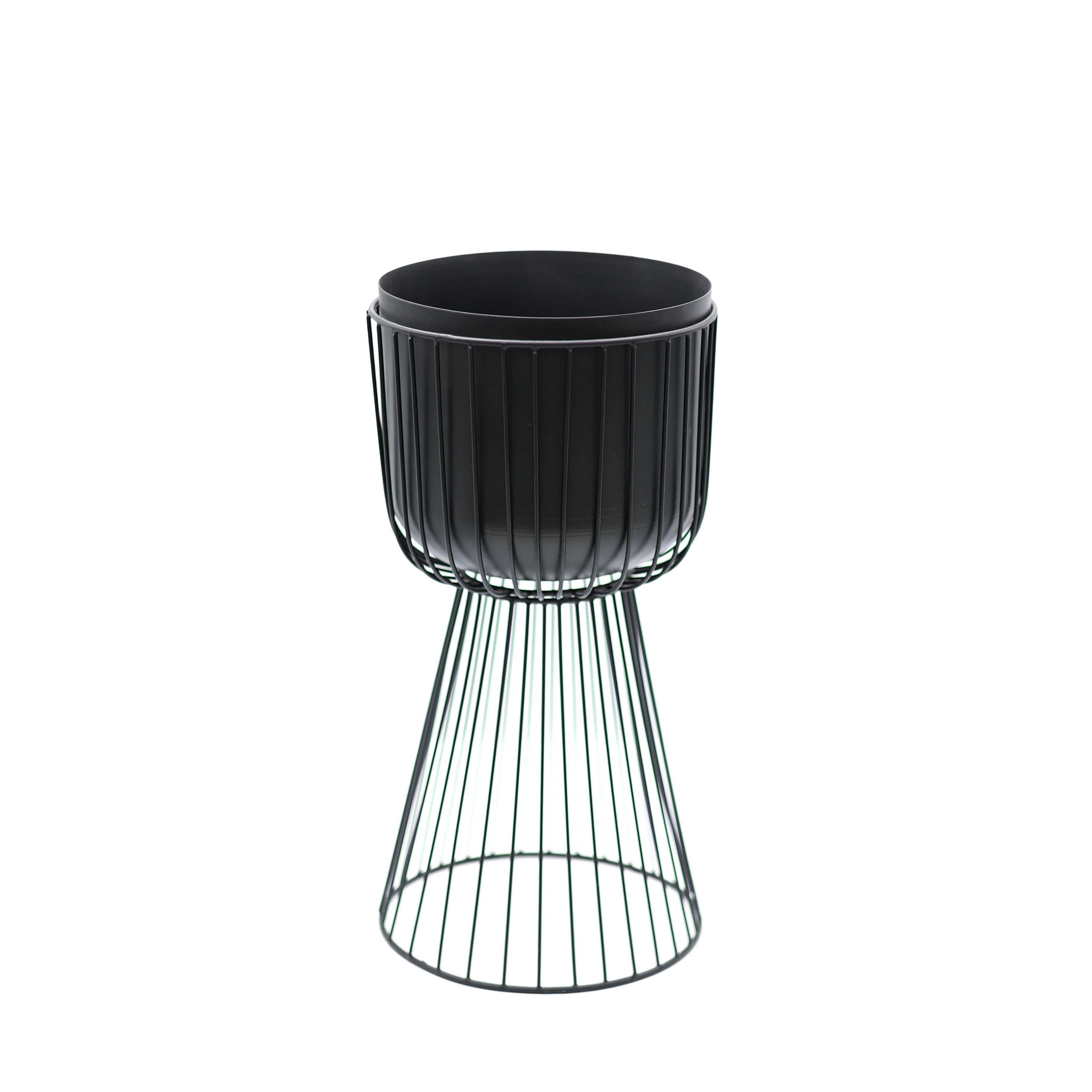 Gloria Siyah Metal Ayaklı Saksı Siyah