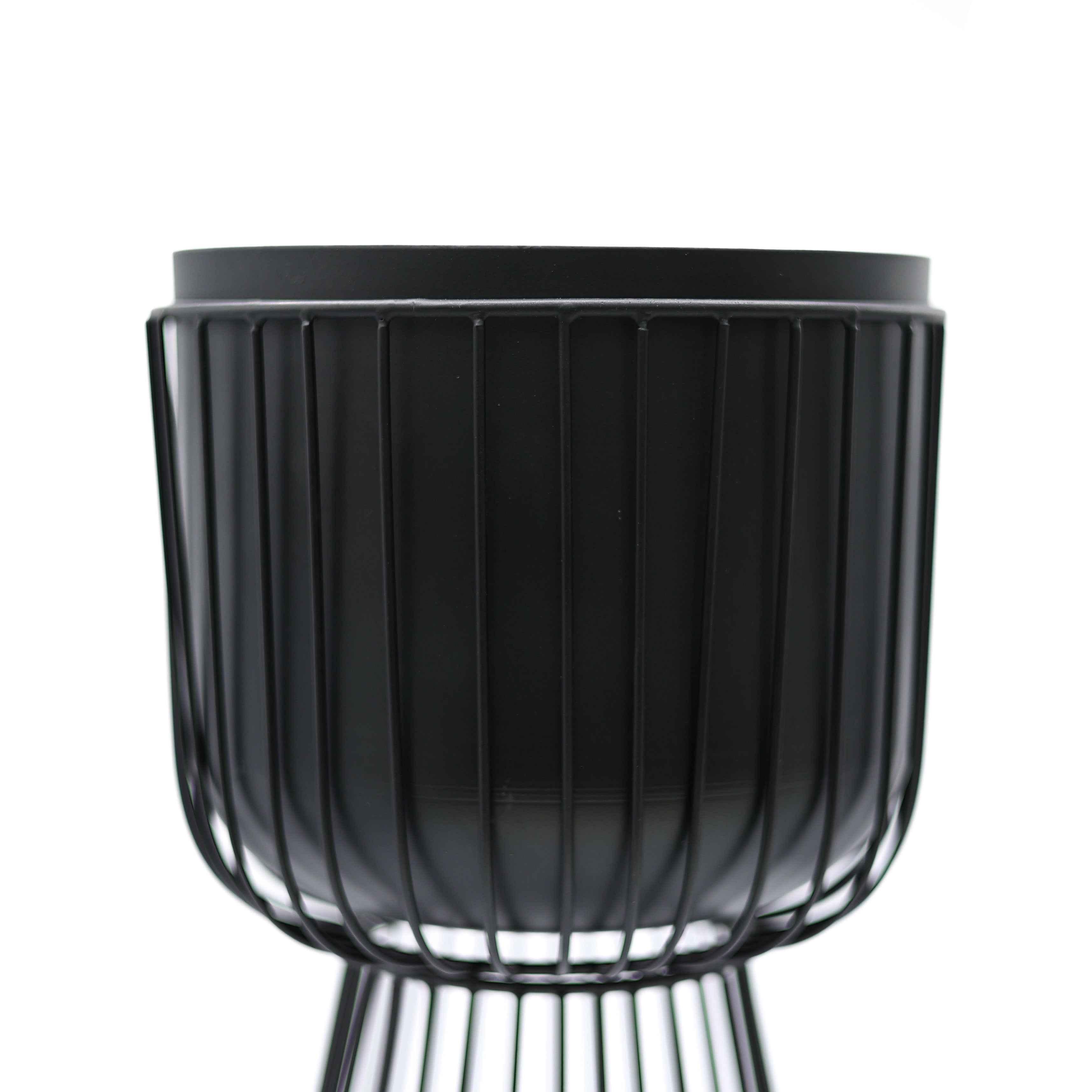 Gloria Siyah Metal Ayaklı Saksı Siyah