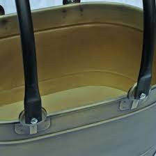 Gold Kaplama Çift Boru Kulplu Oval Odun Kovası