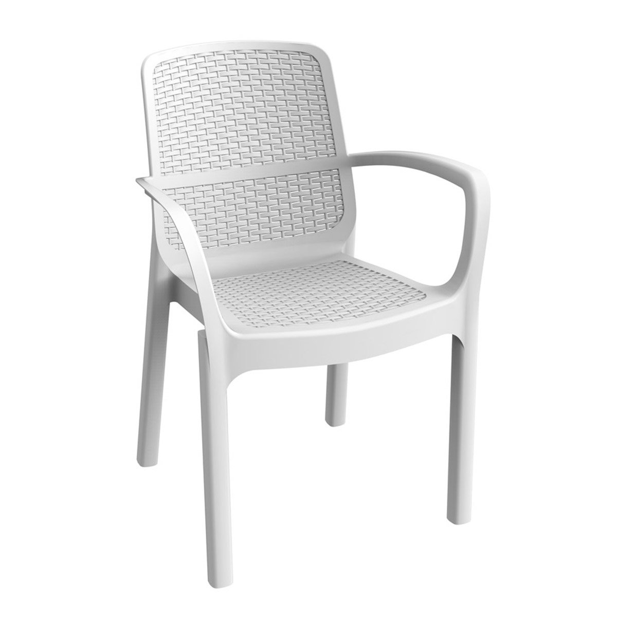 Rattan Görünümlü Sandalye Beyaz