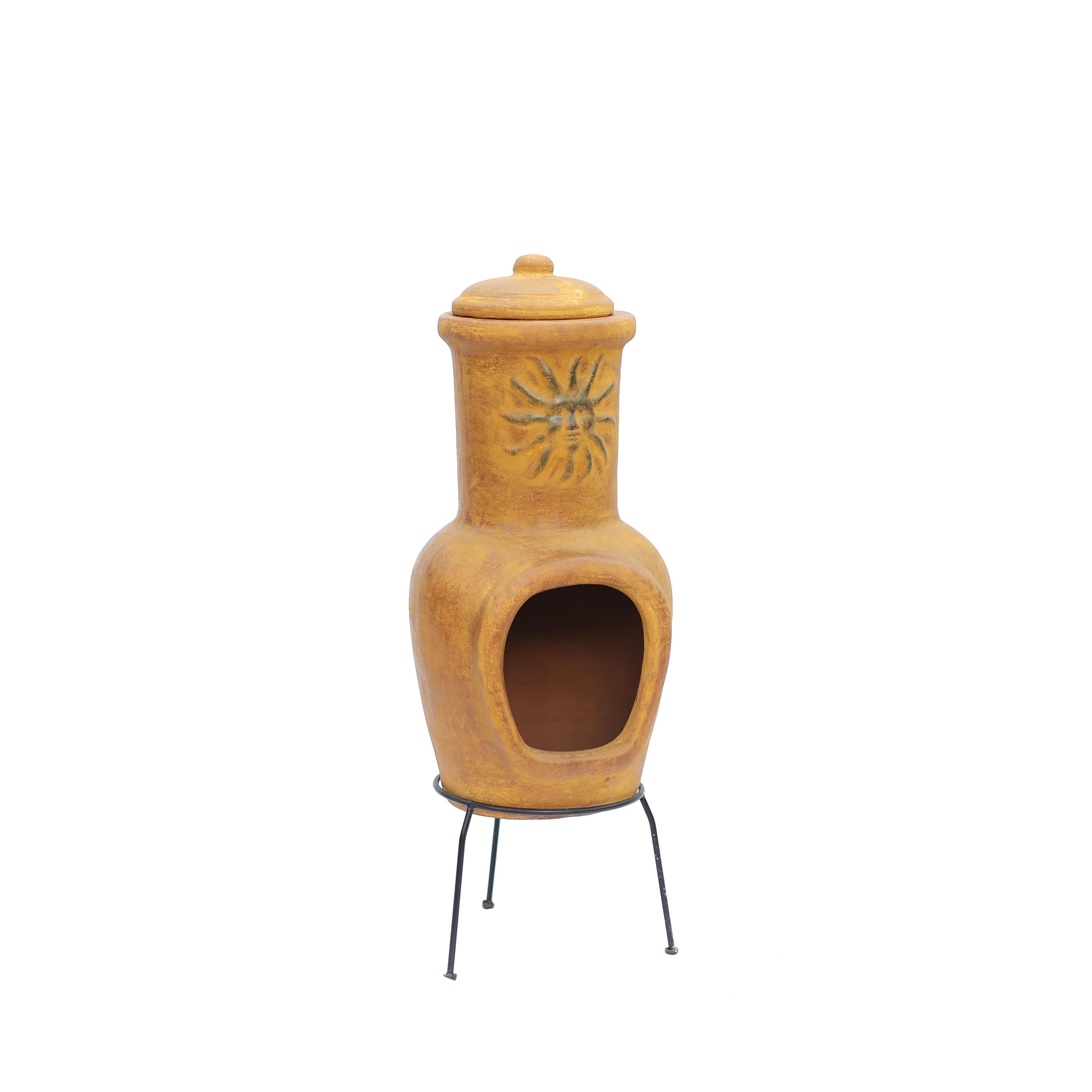 Güneş Motifli Küçük Chimenea Sarı