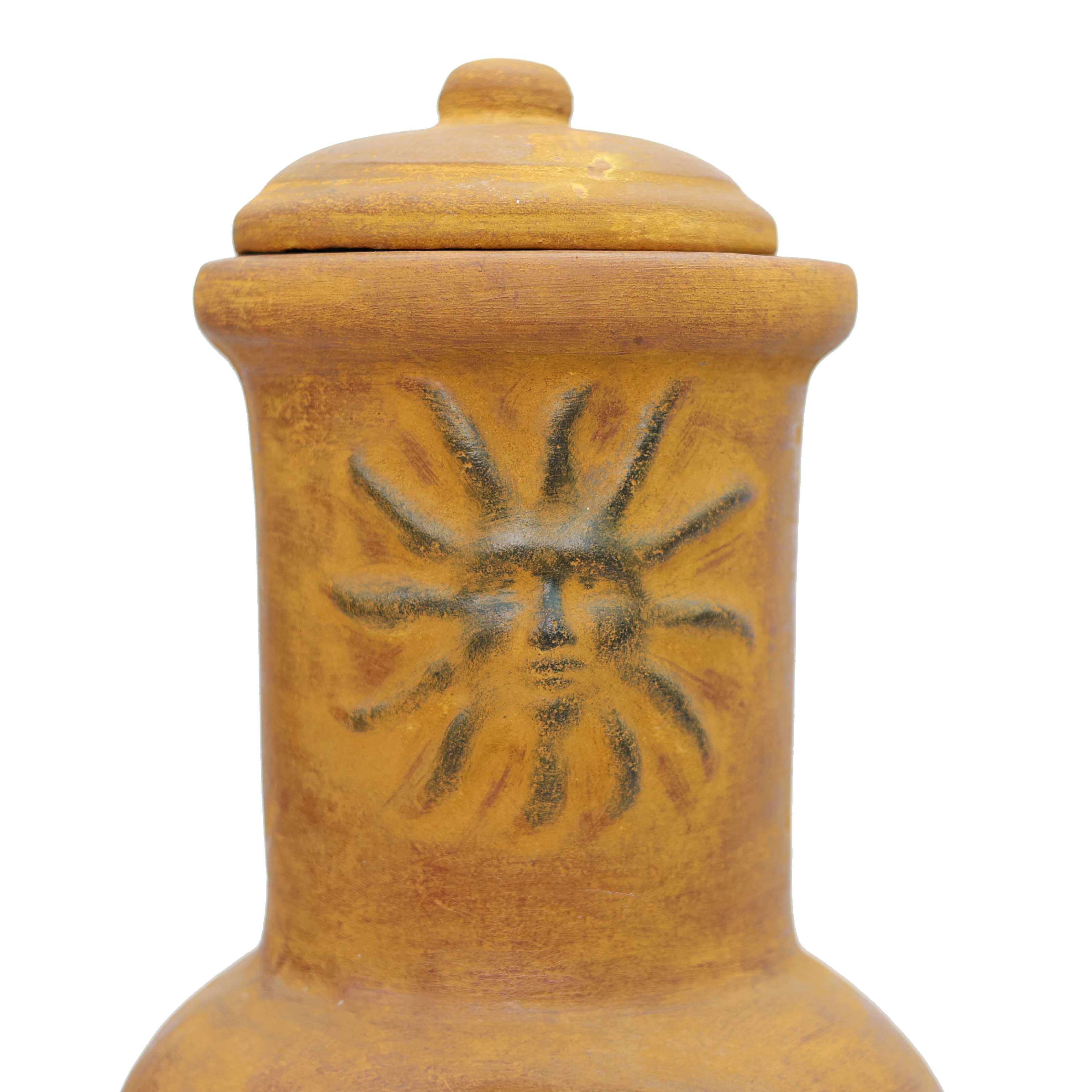 Güneş Motifli Küçük Chimenea Sarı