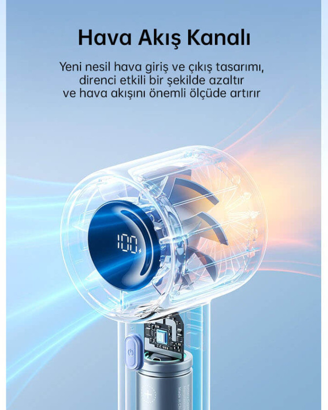 Handheld Fan Life10 S (5000mAh) Gri El Fanı