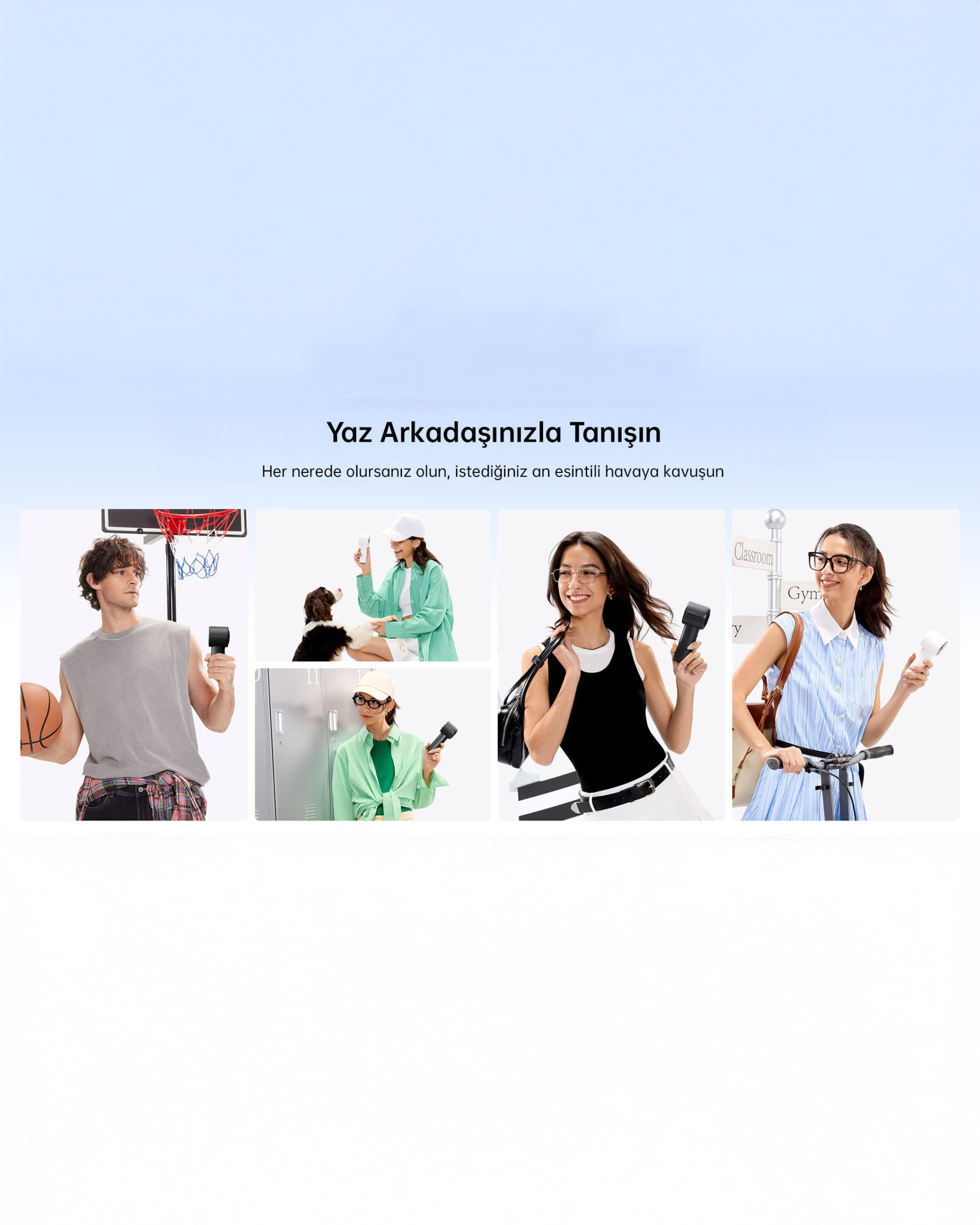 Handheld Fan Life10 S (5000mAh) Gri El Fanı