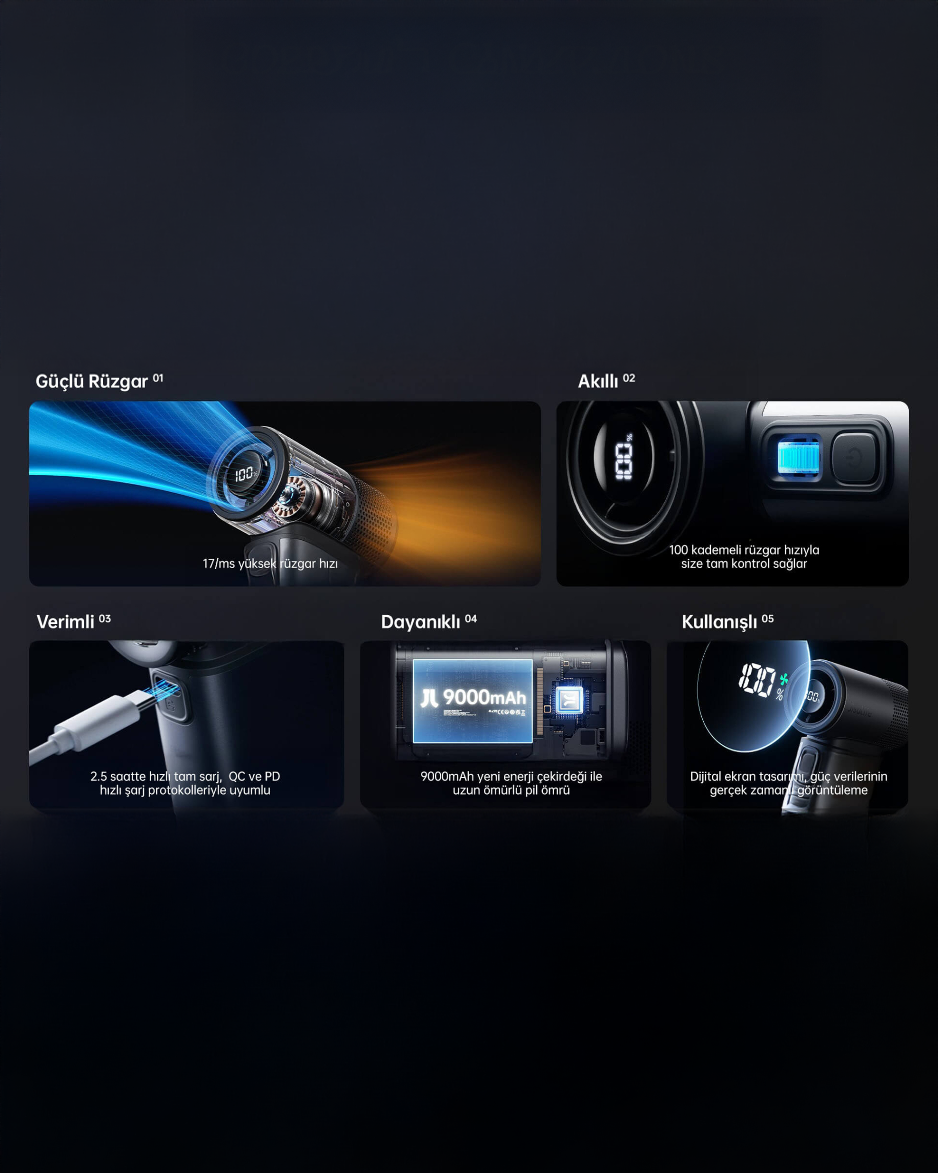 Handheld Fan Ultra 2(9000mAh) Kahverengi El Fanı / Fener