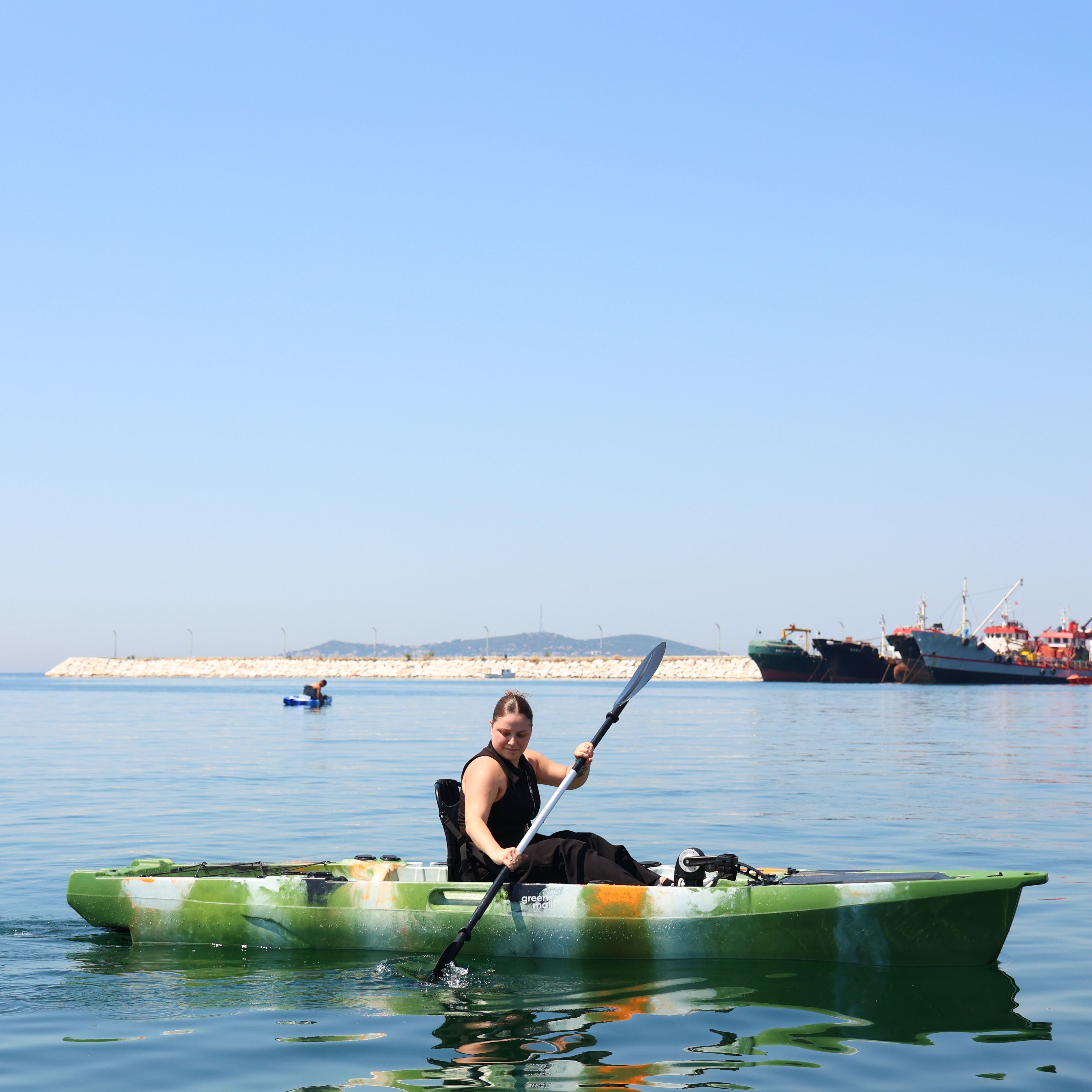 Harman Balıkçı Kanosu Yeşil Beyaz Turuncu