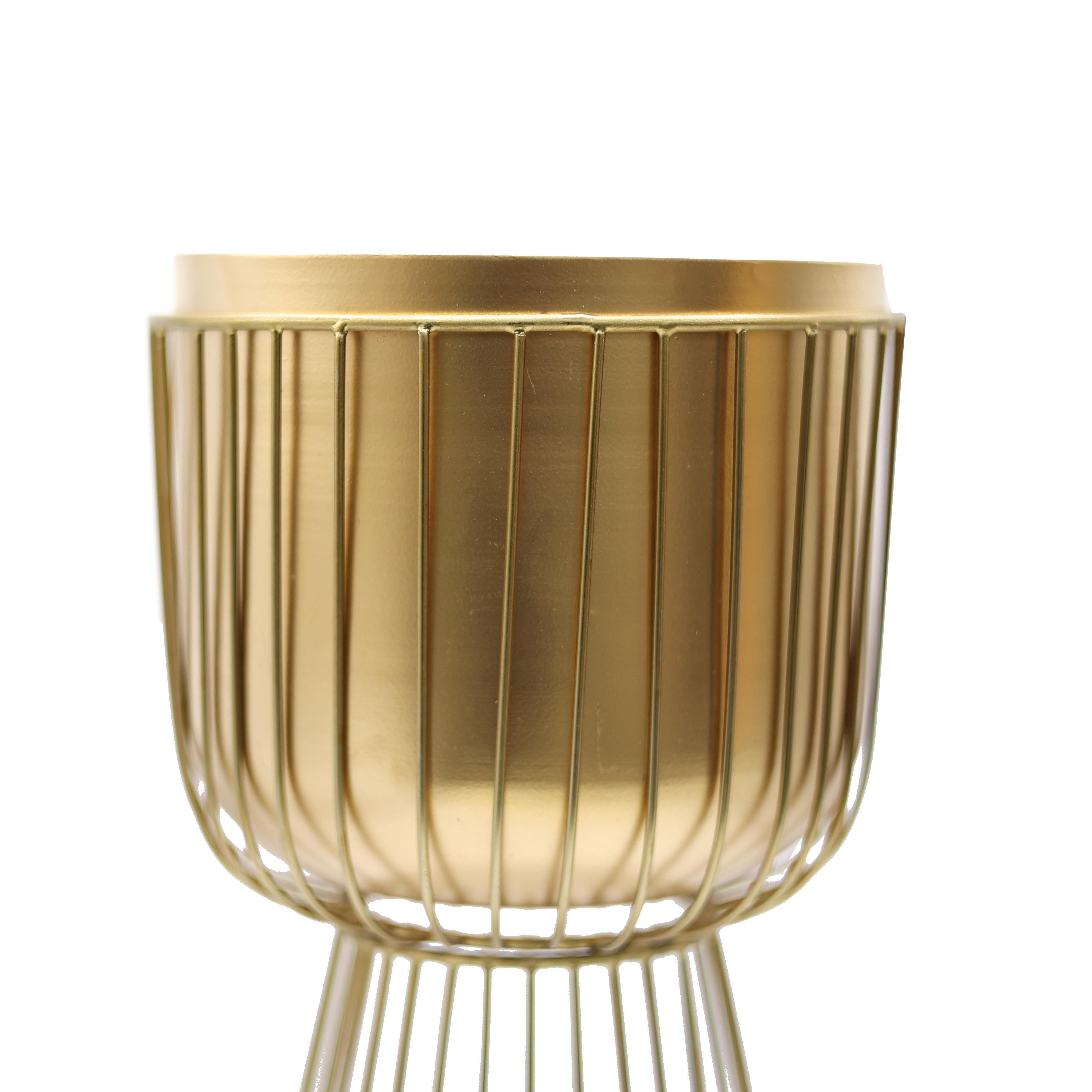 Invictus Gold Metal Ayaklı Saksı