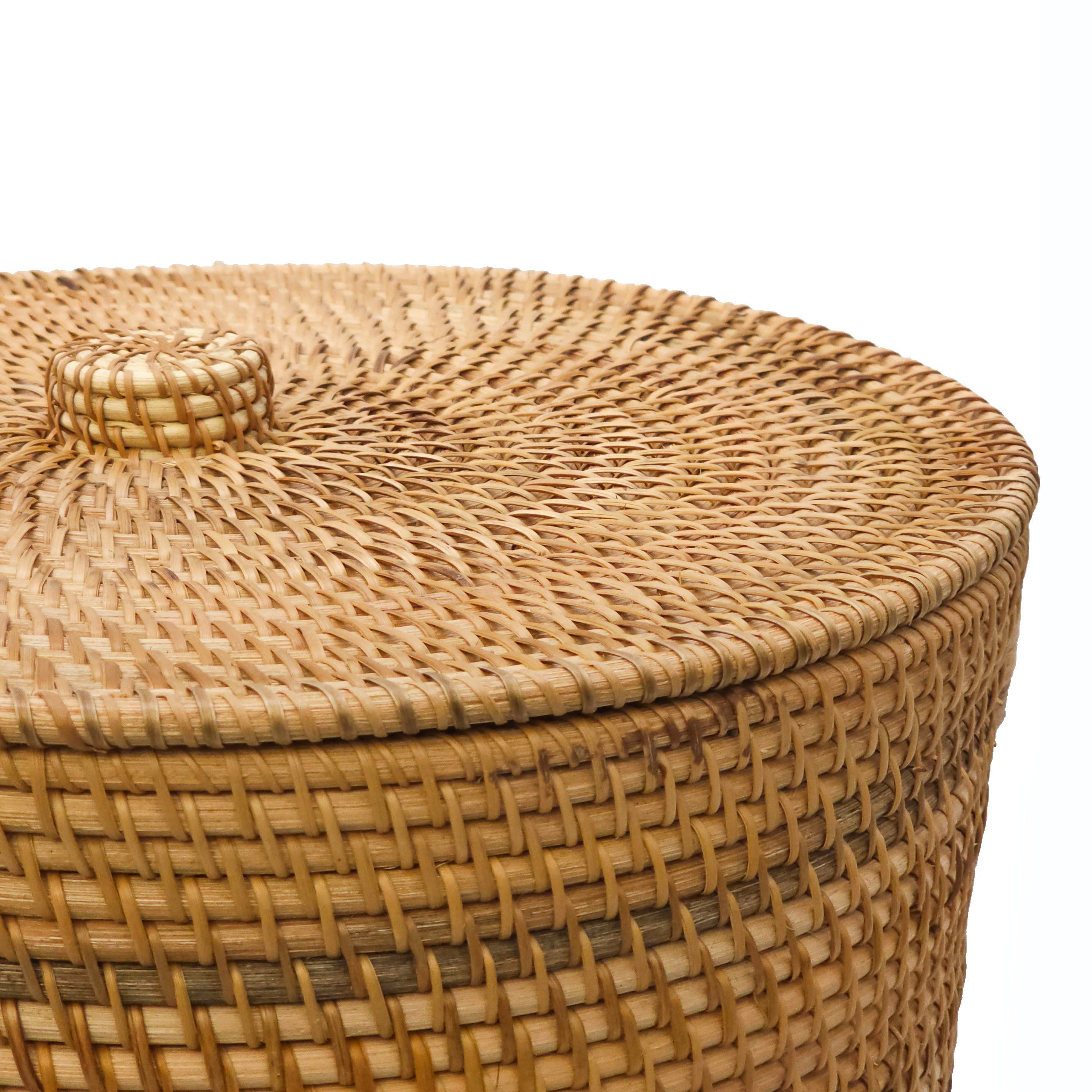 Kapaklı Rattan Sepet Kahverengi