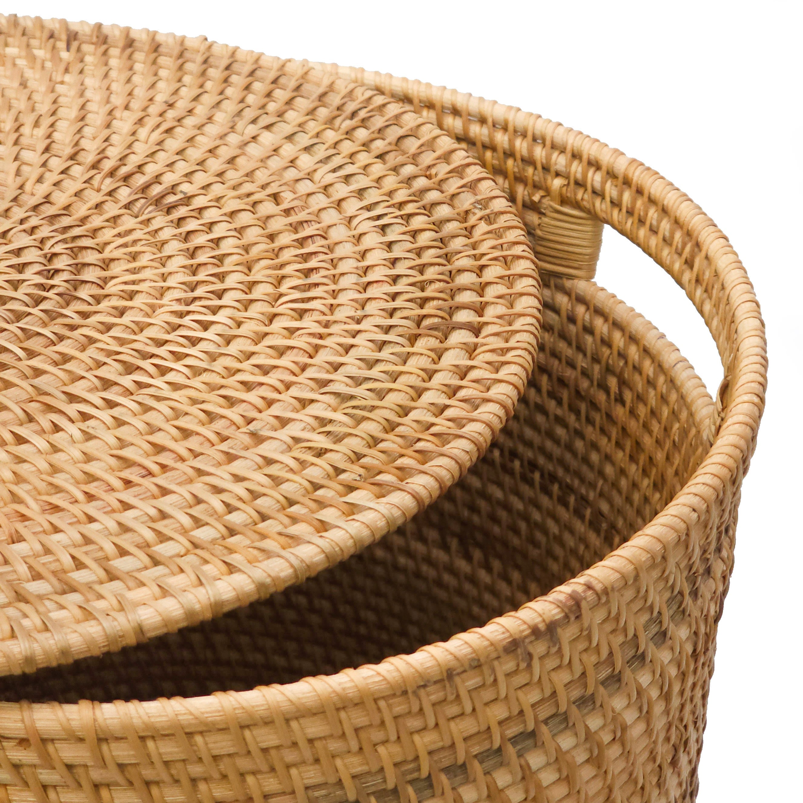 Kapaklı Rattan Sepet Kahverengi