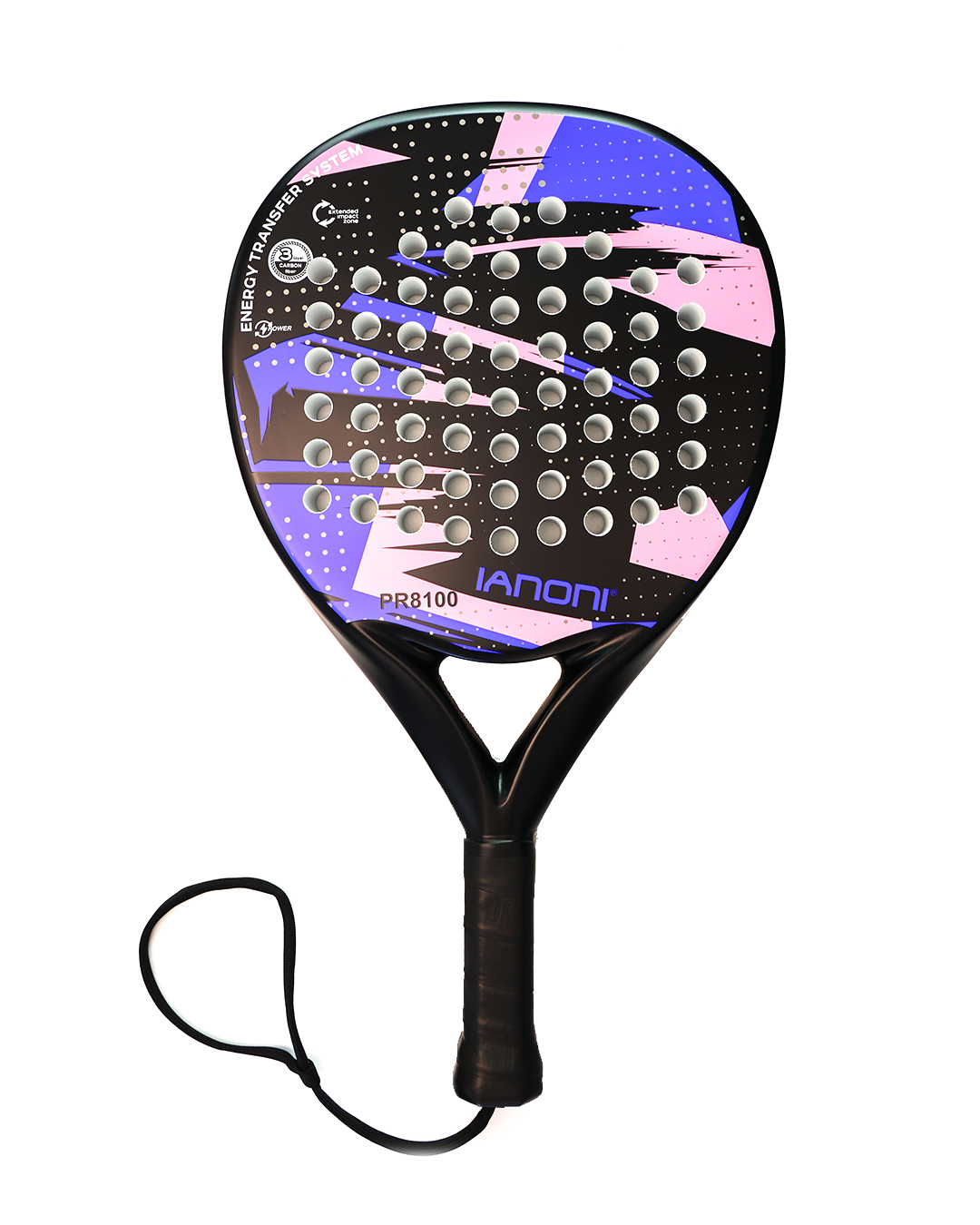 Karbon Fiber Padel Raketi – Mavi-Pembe