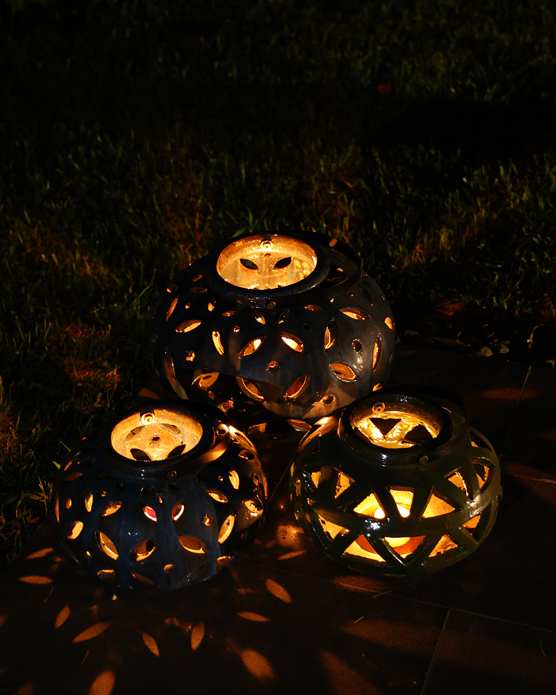 Lantern Mavi Büyük Boy Mumluk