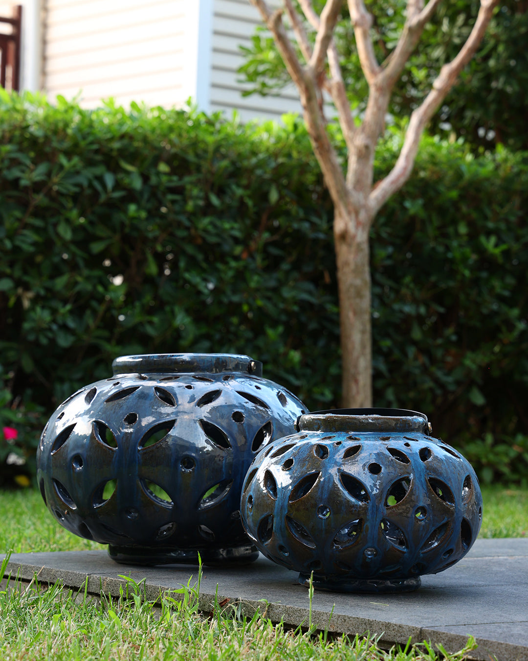 Lantern Mavi Küçük Boy Mumluk