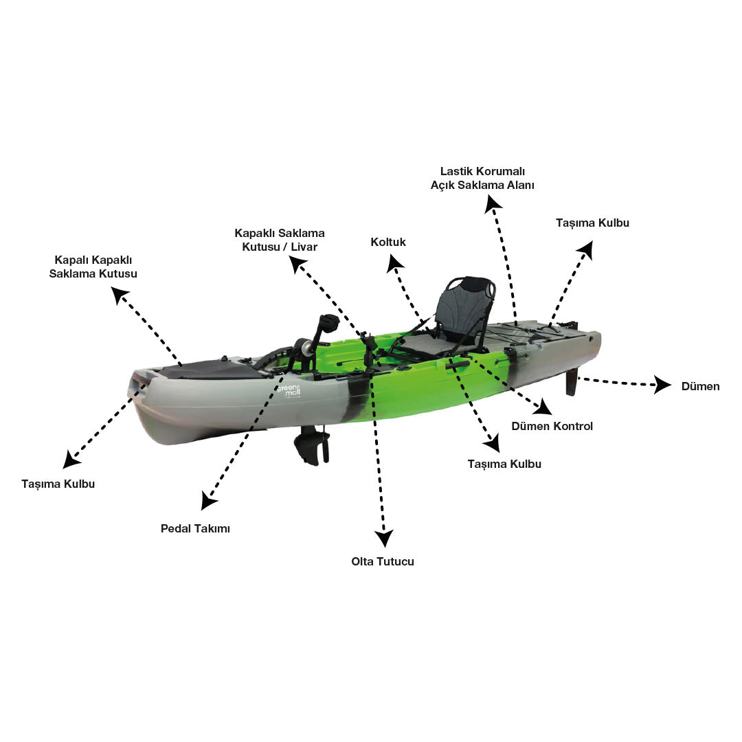 Marius Balıkçı Kanosu Beyaz Gri Siyah
