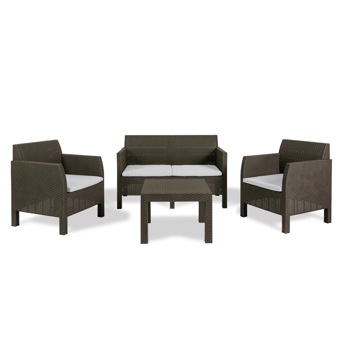 Matilde 4 Kişilik Rattan Oturma Grubu Kahverengi