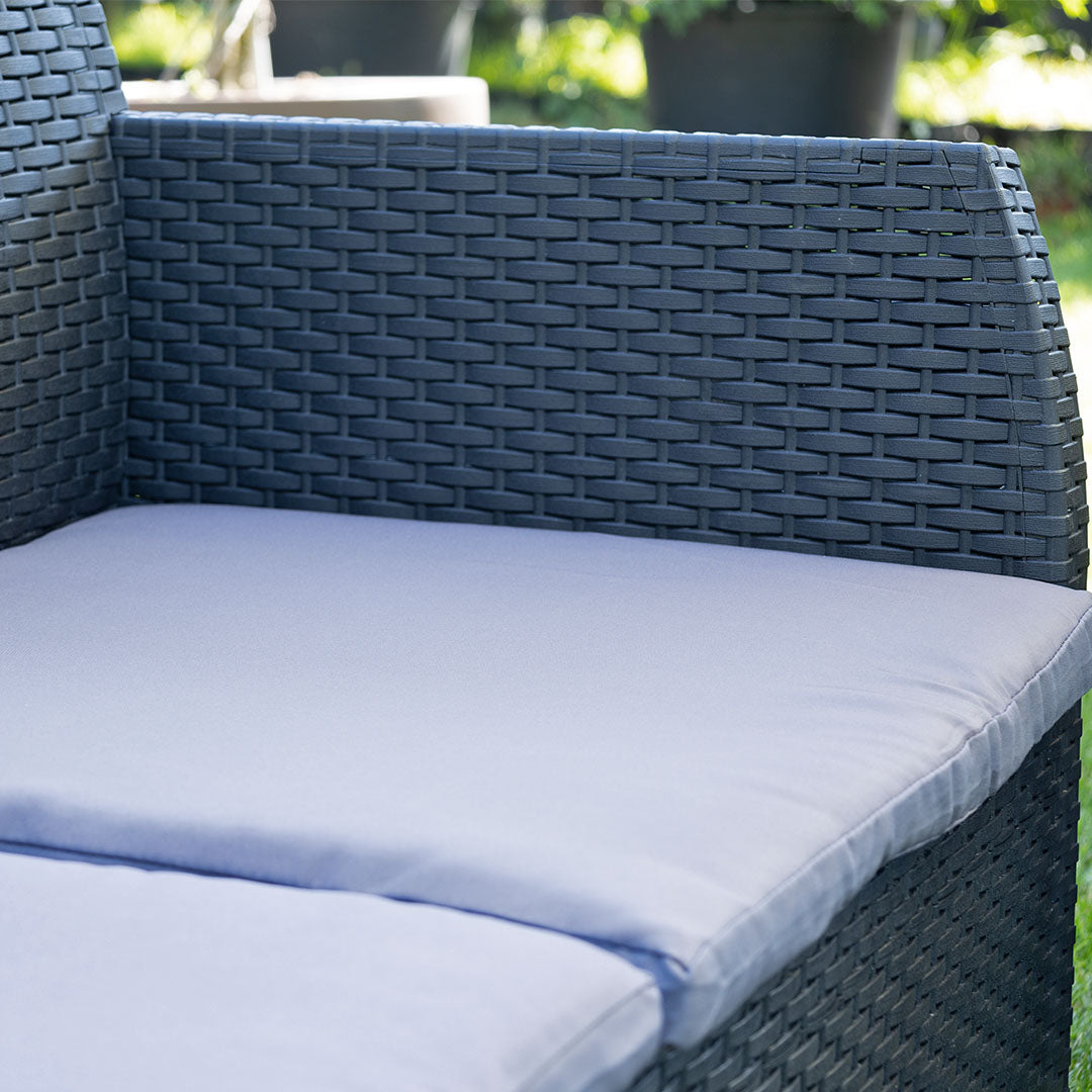 Matilde 5 Kişilik Rattan Siyah Oturma Grubu