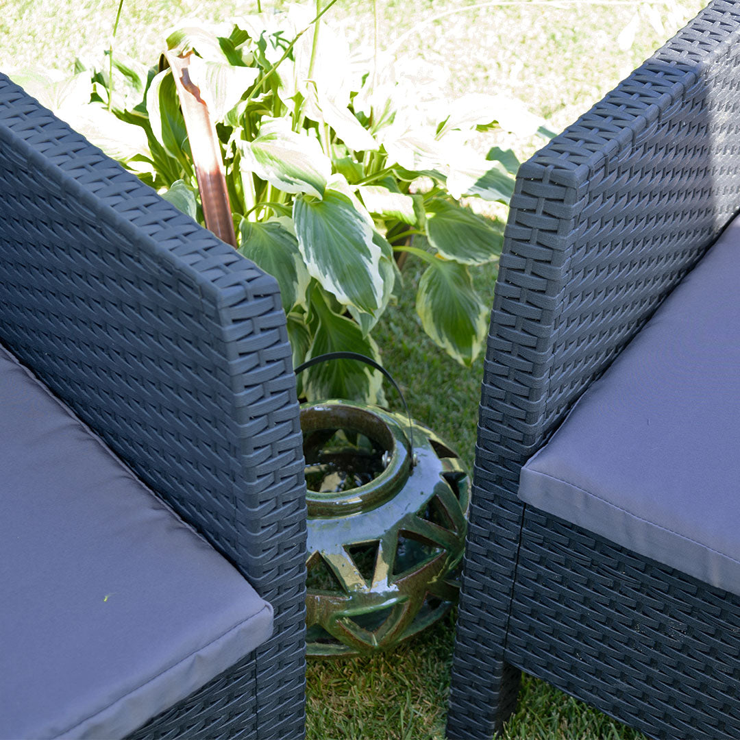 Matilde 5 Kişilik Rattan Siyah Oturma Grubu