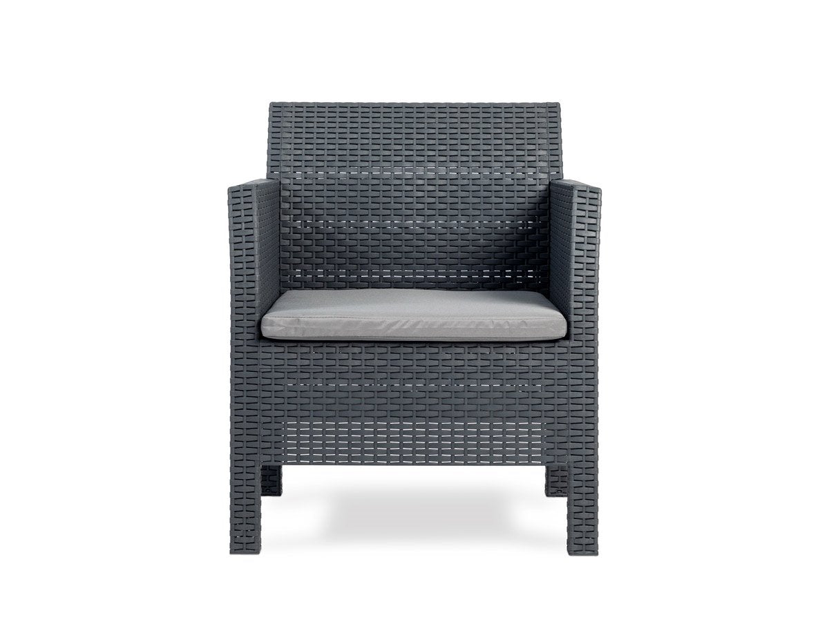 Matilde 5 Kişilik Rattan Siyah Oturma Grubu