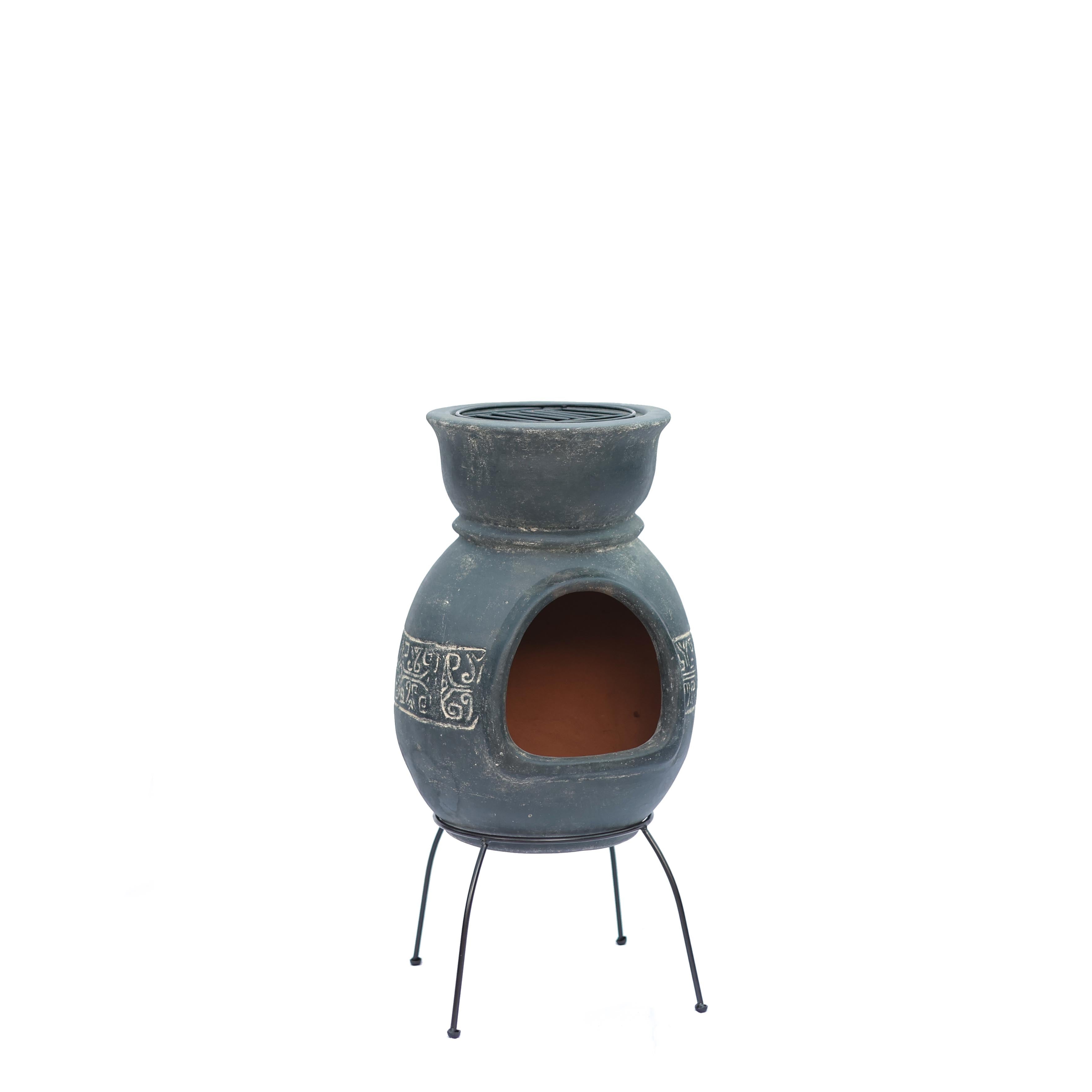 Maya Meksika Taş BBQ Chimenea ve Çantası (Gri) 8880GRS