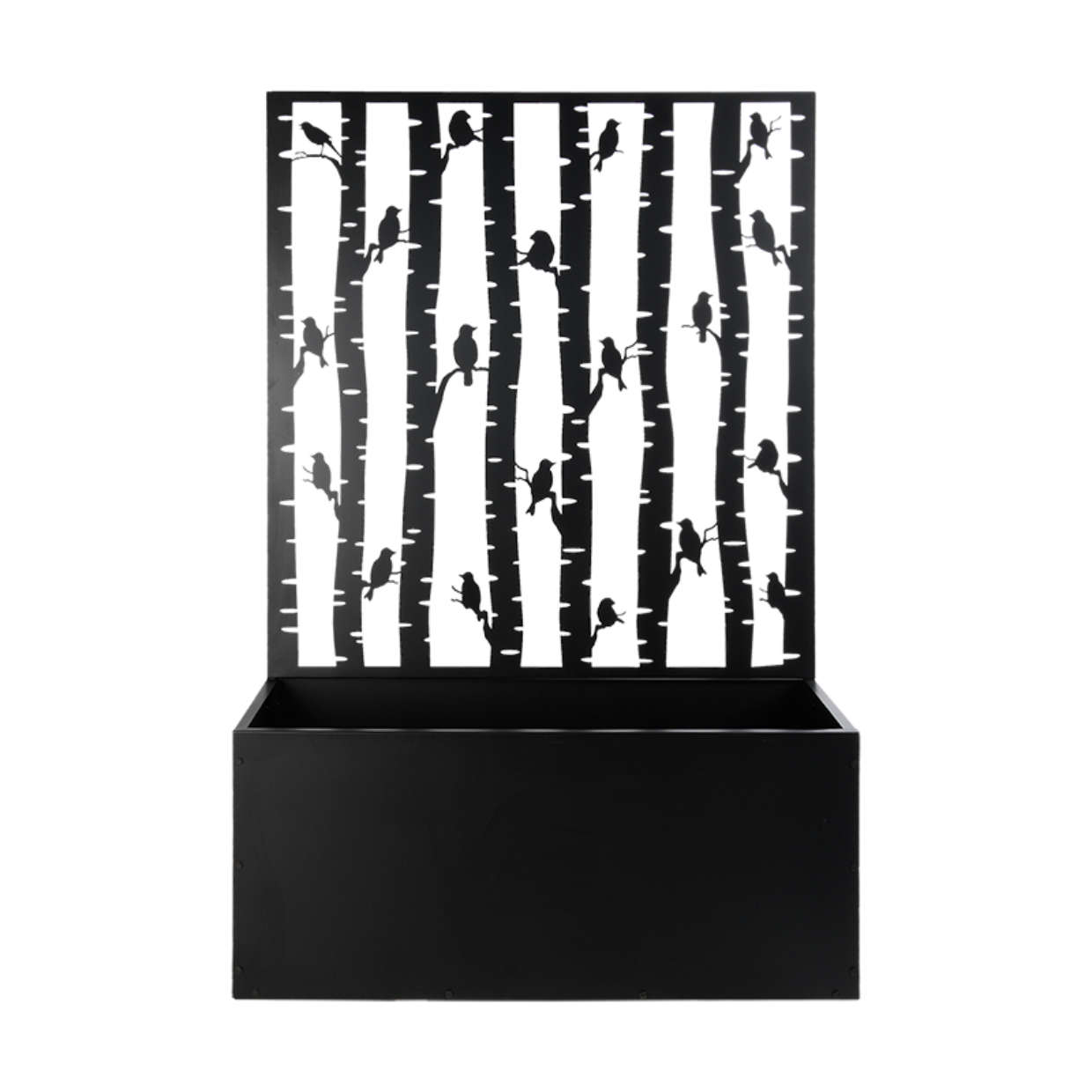 Metal Sırtlı Büyük Saksı Seperatör Kuşlar Siyah