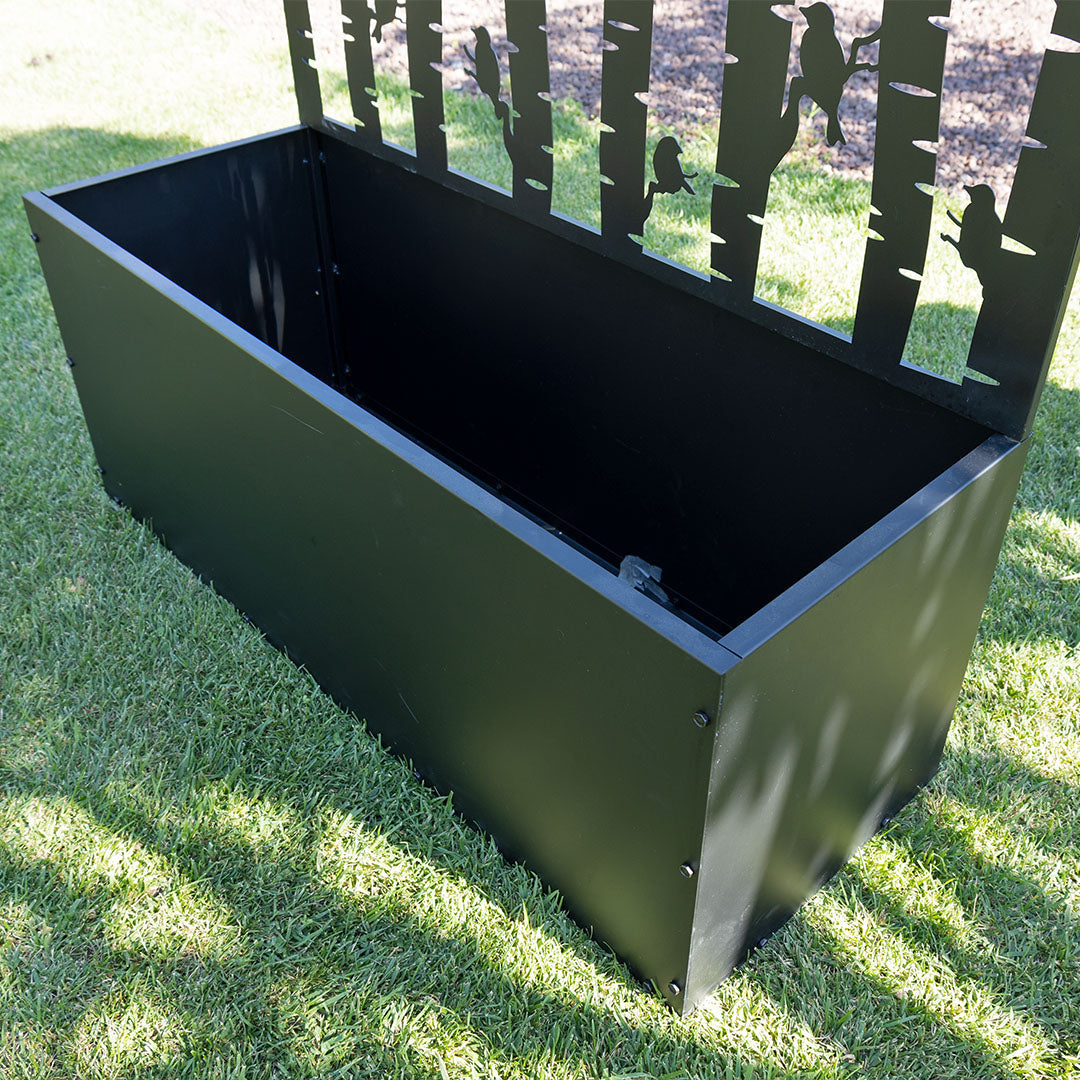 Metal Sırtlı Büyük Saksı Seperatör Kuşlar Siyah