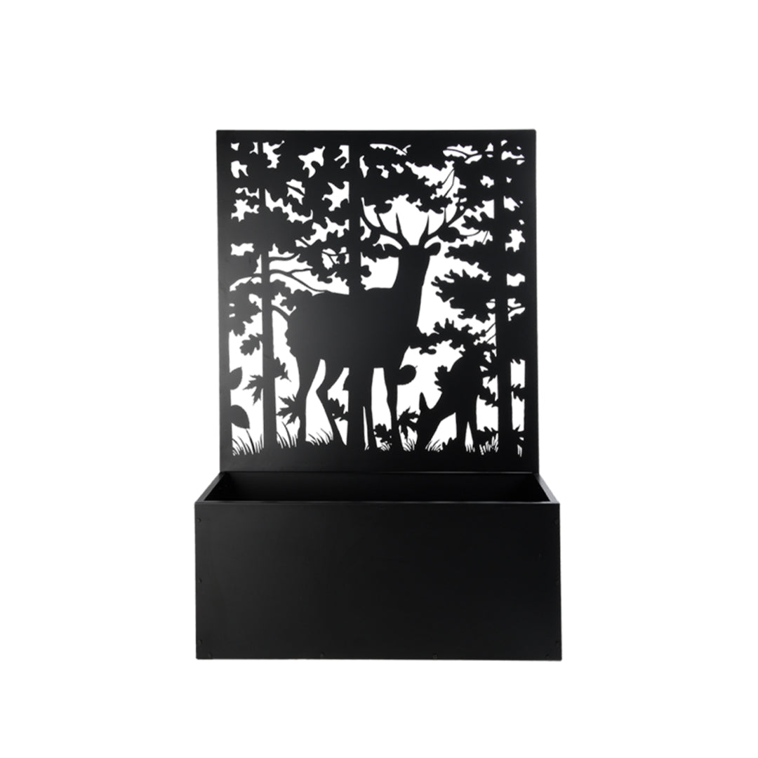 Metal Sırtlı Büyük Saksı Seperatör Orman Siyah