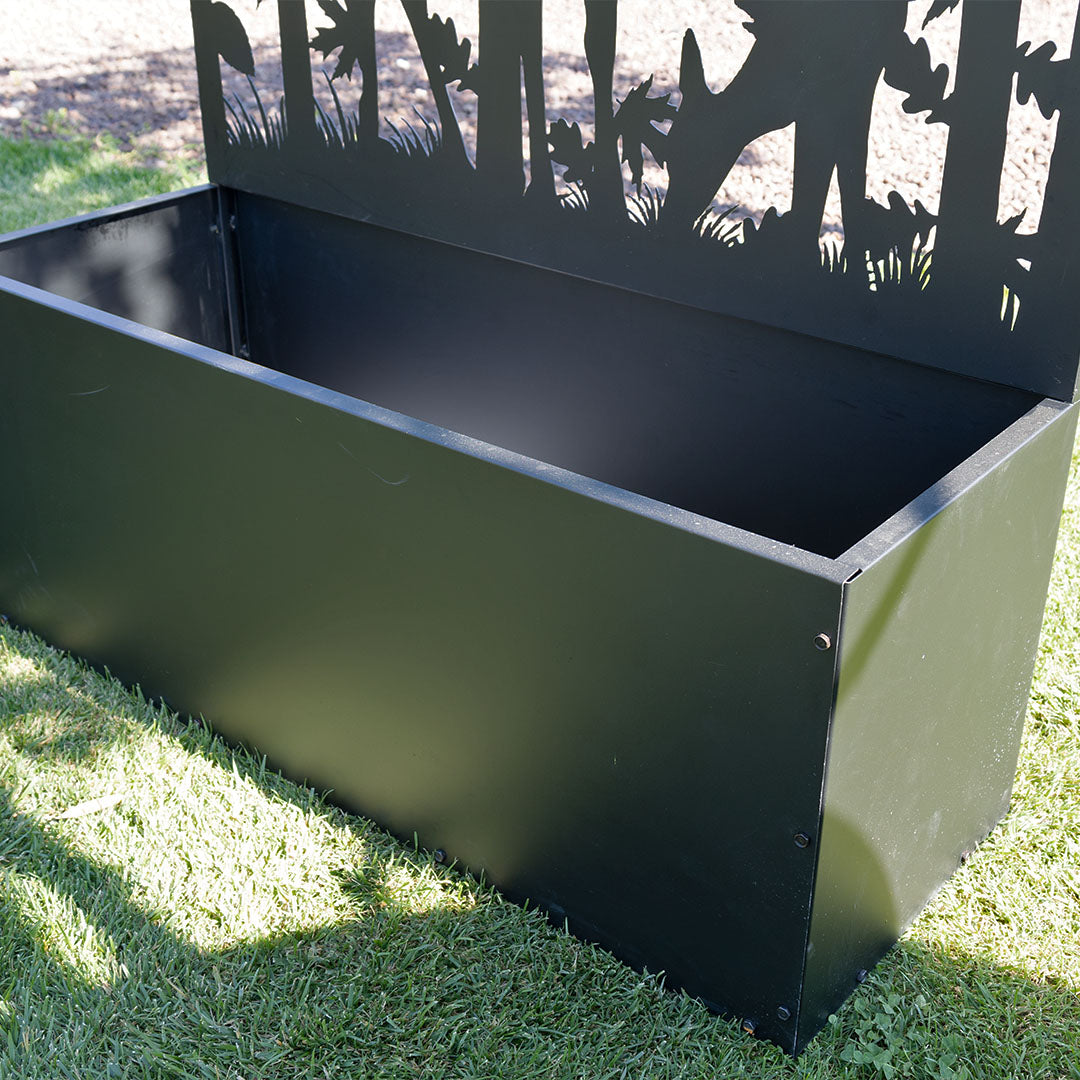 Metal Sırtlı Büyük Saksı Seperatör Orman Siyah